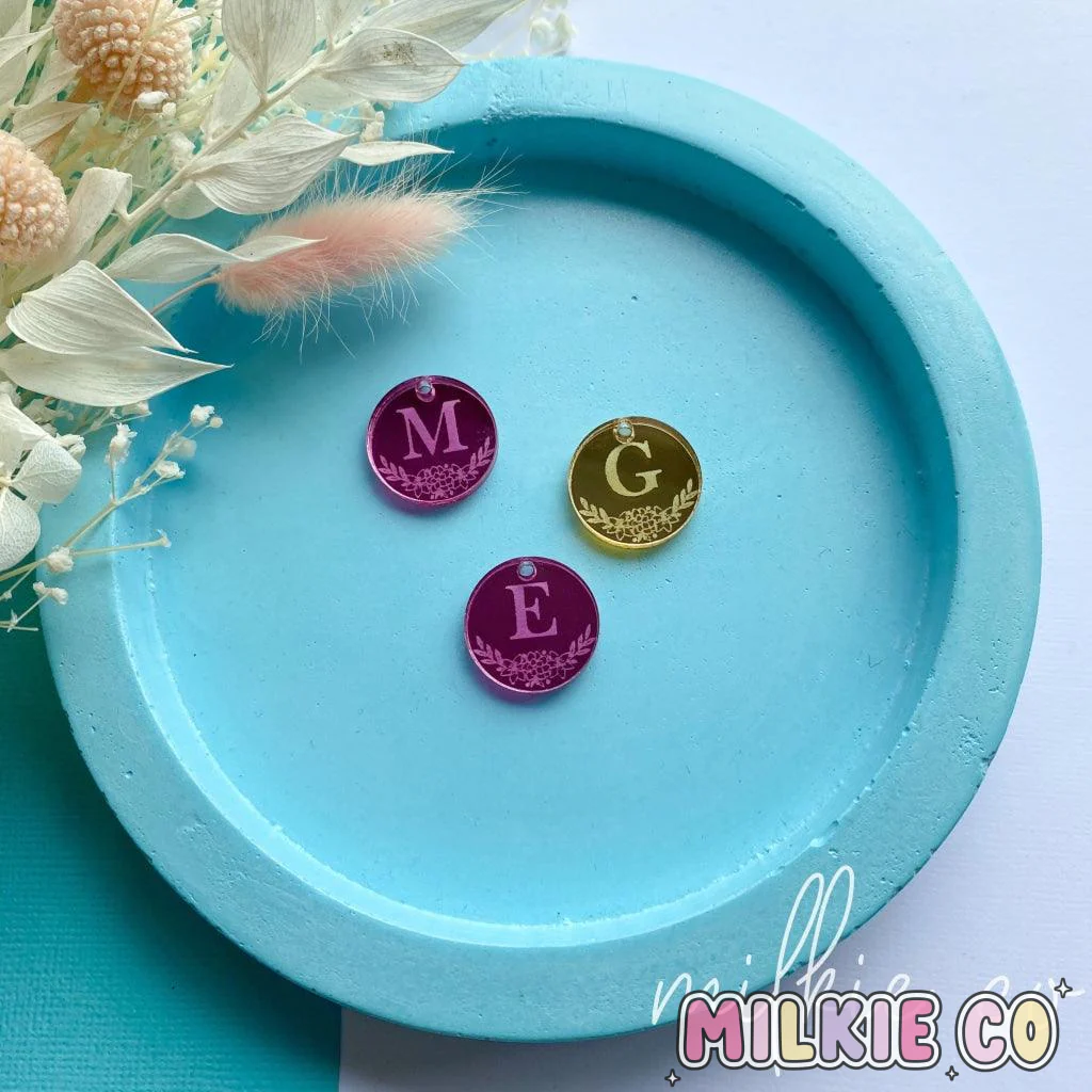 Floral Letter Charms (20mm)