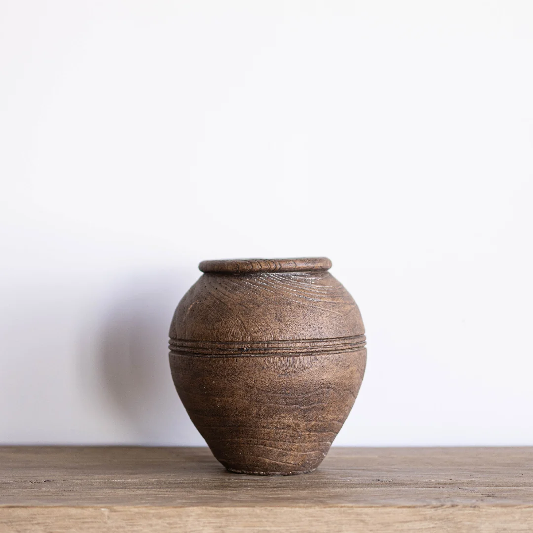 Brown Cement Line Vase