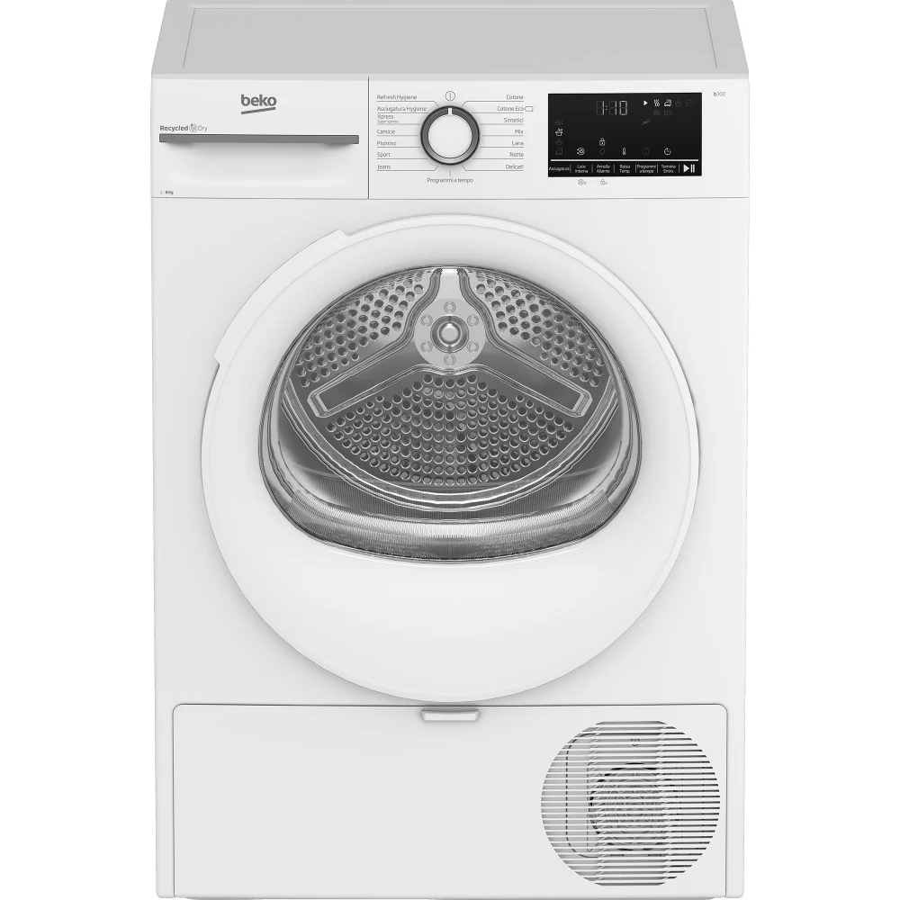 Asciugatrice a Pompa di Calore Beko BMT481WI – 8 Kg, Classe A+++, Motore ProSmart™ Inverter, Bianco (84,6x59,8x60,7 cm)