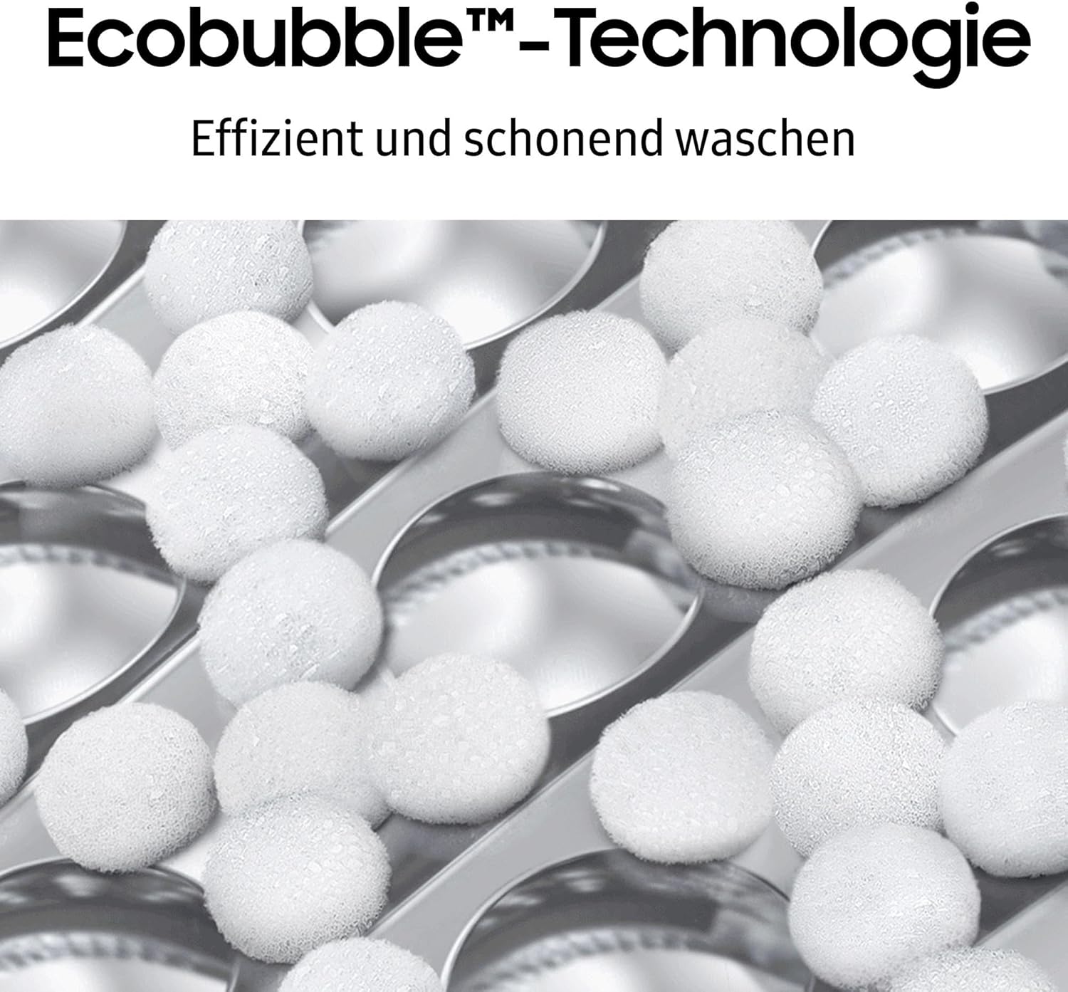 Samsung Waschmaschine, 8 kg, 1400 U/min, Ecobubble, Automatische Waschmittel- und Weichspülerdosierung, Inox/Schwarz, WW80T534AAXAS2