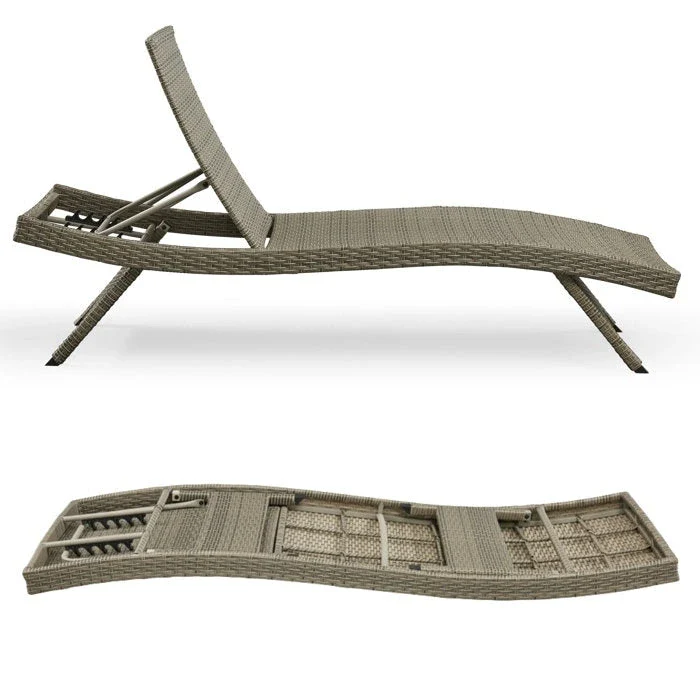 All Weather Wicker Chaise Lounge - Set of 2