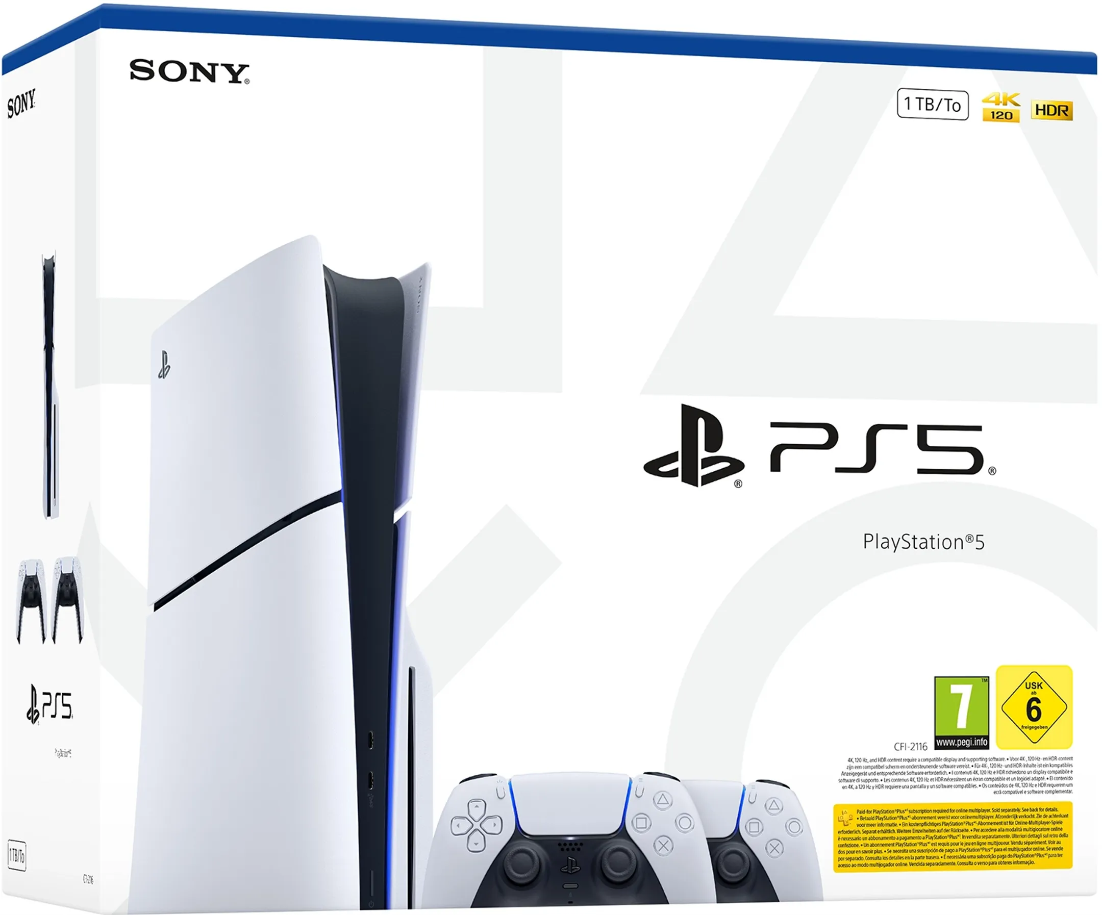 Sony PlayStation 5 Slim Disc + 2 DualSense draadloze controllers