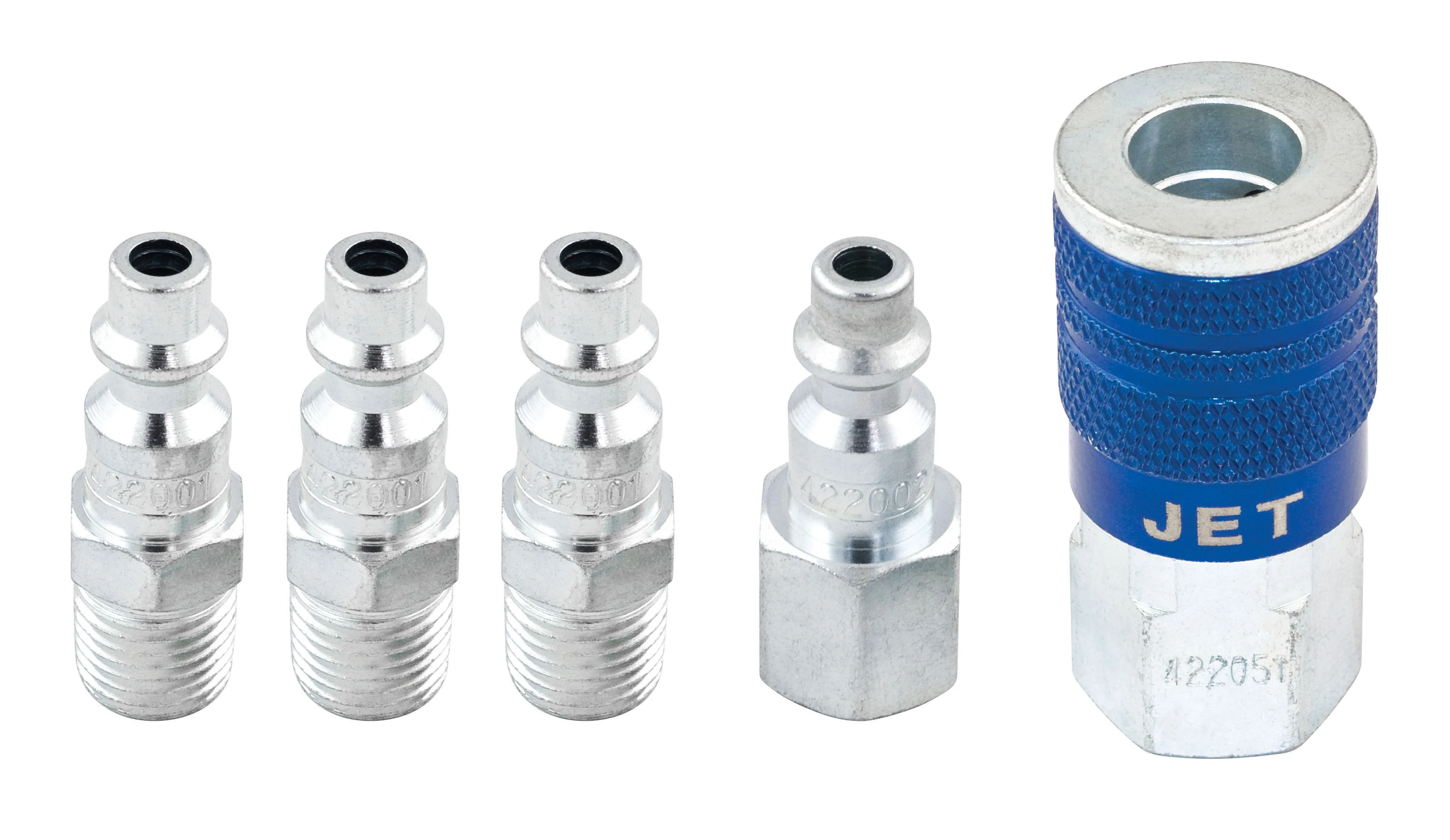 Jet I5PCS  ~  5 Piece InchI/M Inch Air Fitting Set 1/4 Inch Body X 1/4 Inch Npt