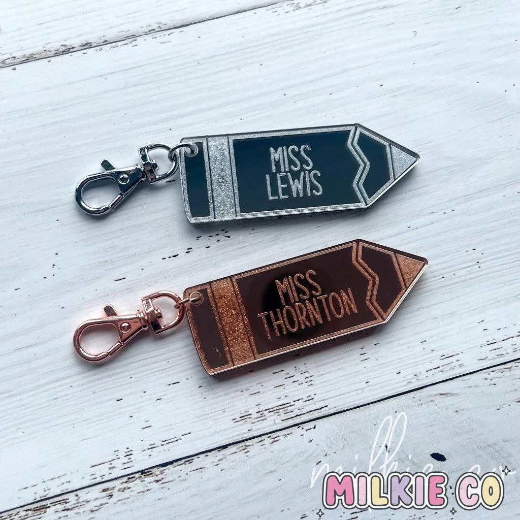 Personalised 'Pencil' Mirror Keychain
