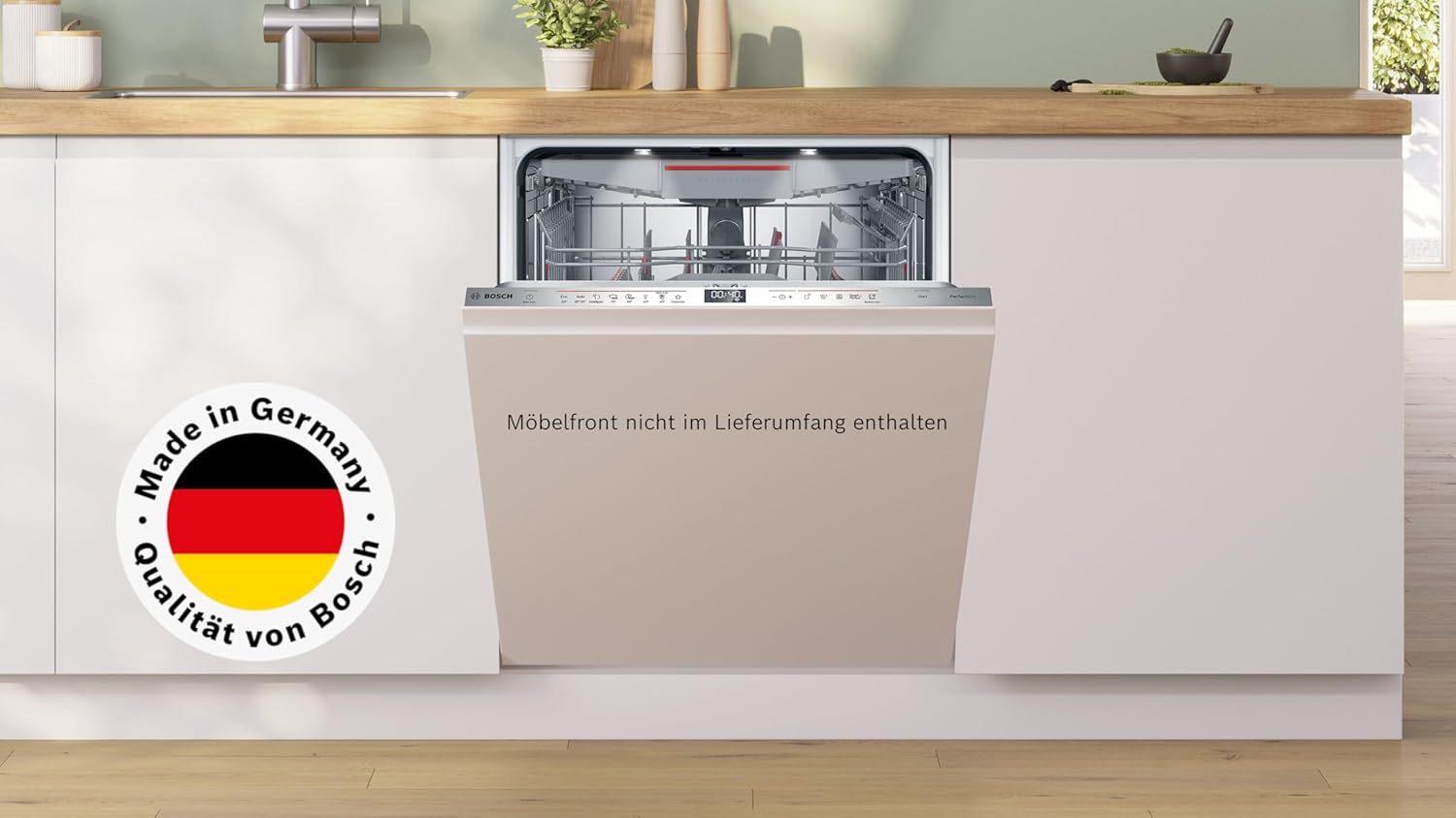 Bosch SMU4ETS08E, Serie 4, Smarter Unterbau-Geschirrspüler 60 cm, Besteckkorb, Spülmaschine mit Programmassistent, besonders Leise, höhenverstellbarer Oberkorb, Automatische Türöffnung, Edelstahl