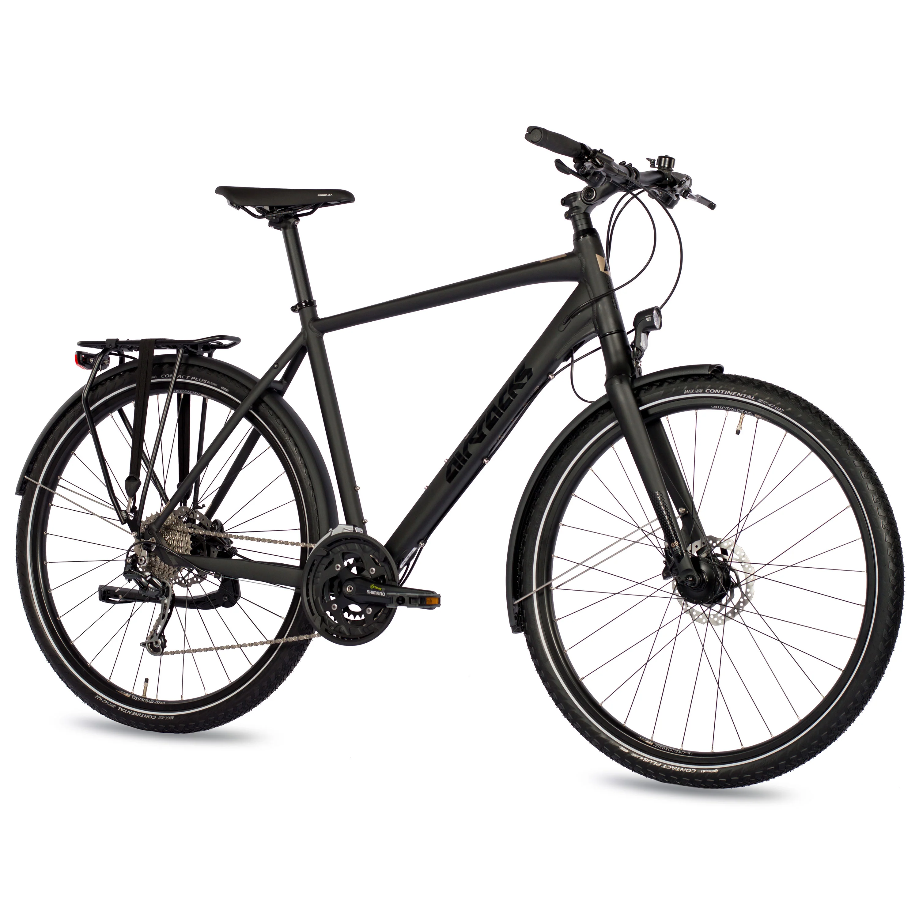 28 Inch Heren XXL Trekkingfiets TR.2880 Trekkingfiets 27 x Speed Shimano DEORE RD-M592 SGS Zwart