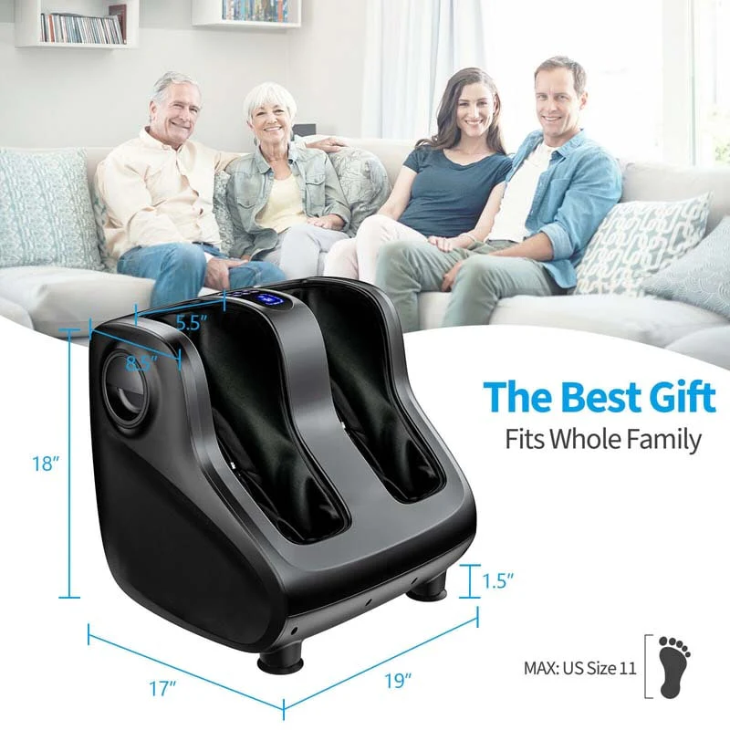 Foot Amp Calf Massager With Heat Amp Remote Shiatsu Kneading Electric Massage Machine With Adjustable Tilt Base Timer Lcd Screen