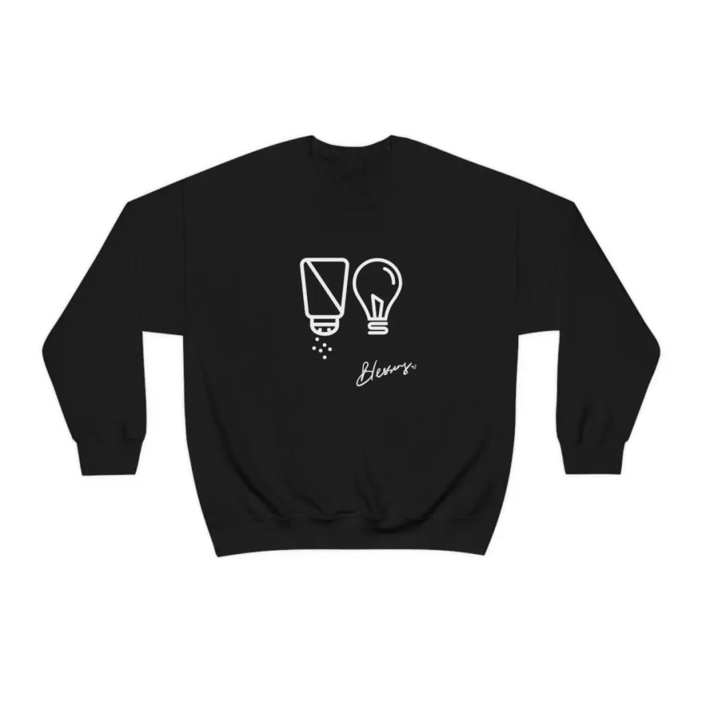 Salt and Light Christian Crewneck Sweatshirt | Gift to show Faith | Gift for Her for Him | Essential for Church and Worship