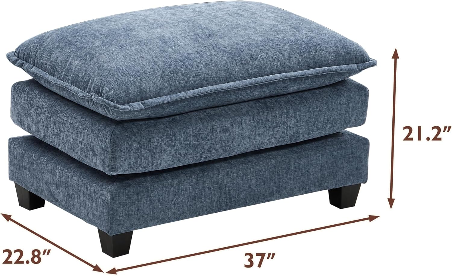 111.4 Inch L-Shaped Modern Sofa Modular Cloud Sofa Ottoman 4-Seater Chenille Deep Seat Sofa