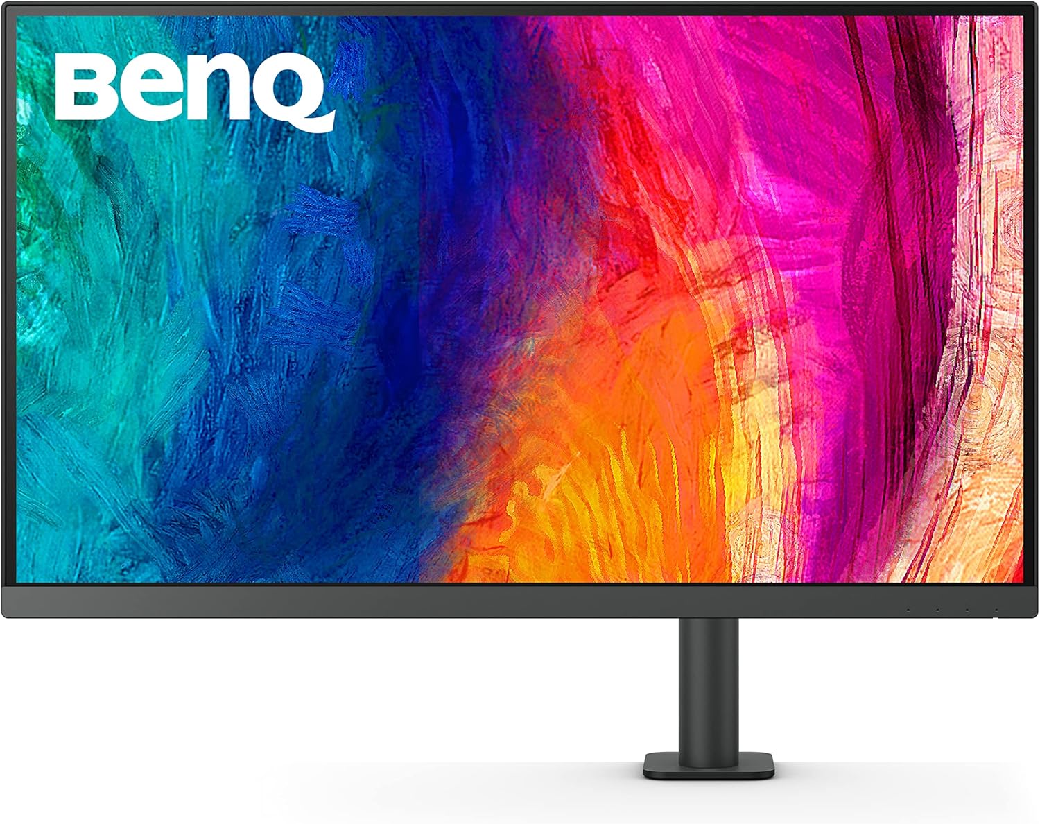 BenQ PD3205UA Écran 32 Pouces Ergo Arm 4K, UHD, sRGB, Rec.709, HDR10, IPS, technologie AQCOLOR, USB-C, Calibré en Usine, Hotkey Puck G2, KVM, Mode Couleur, DualView, Gris