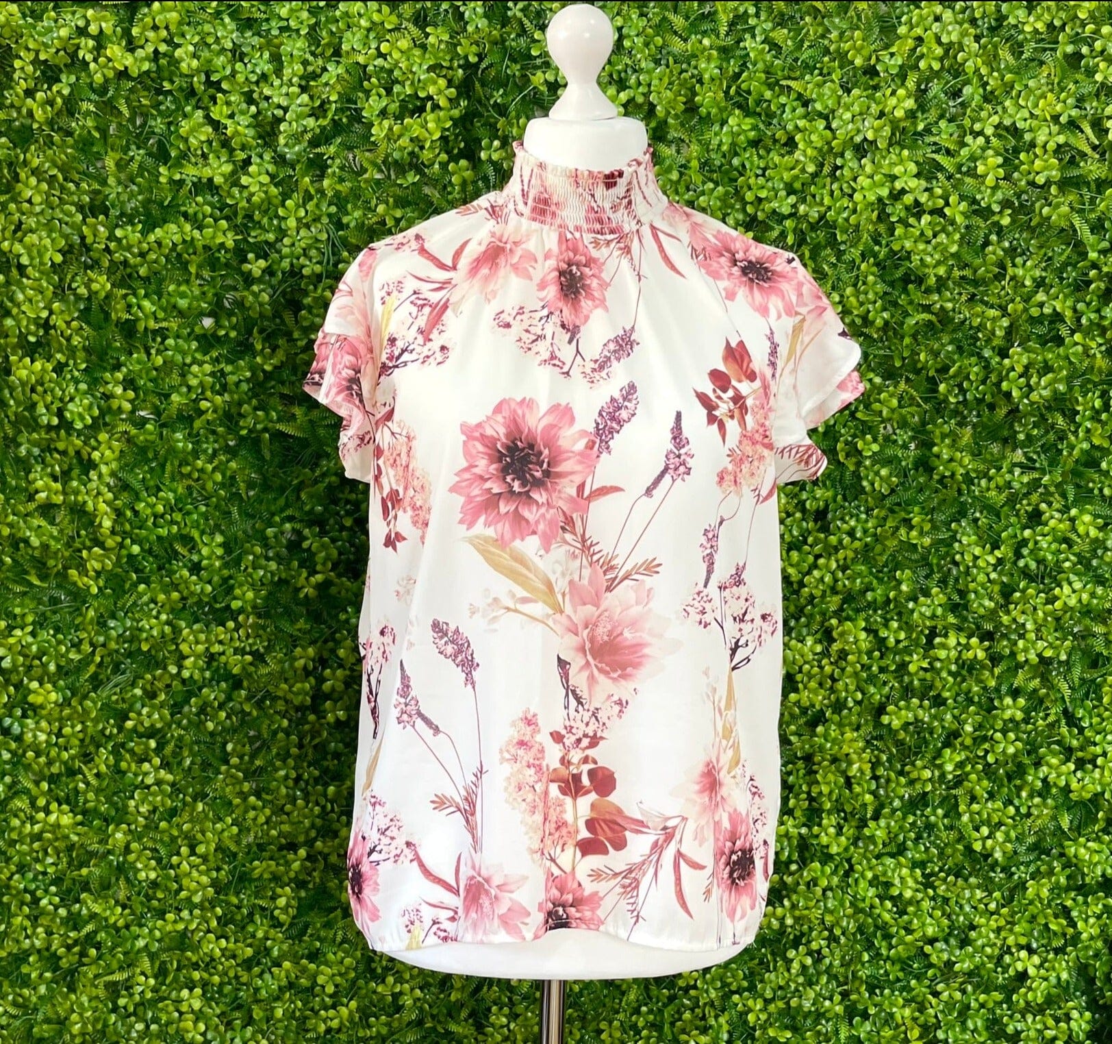 B.Young 70s Inspired High Neck Floral Top