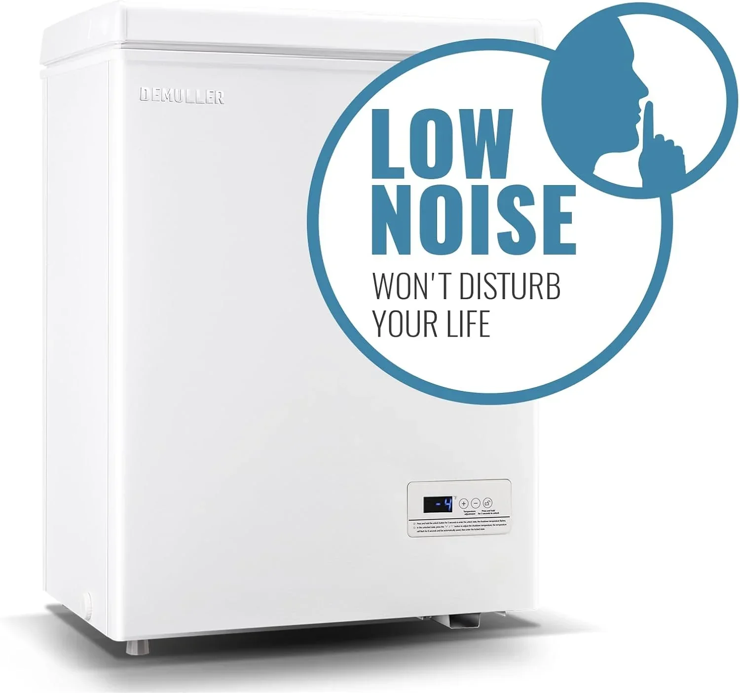 Chest Freezer 5.0Cubic Feet Deep Freezer Freestanding Freezers 2 Removable Stainless Steel Basket