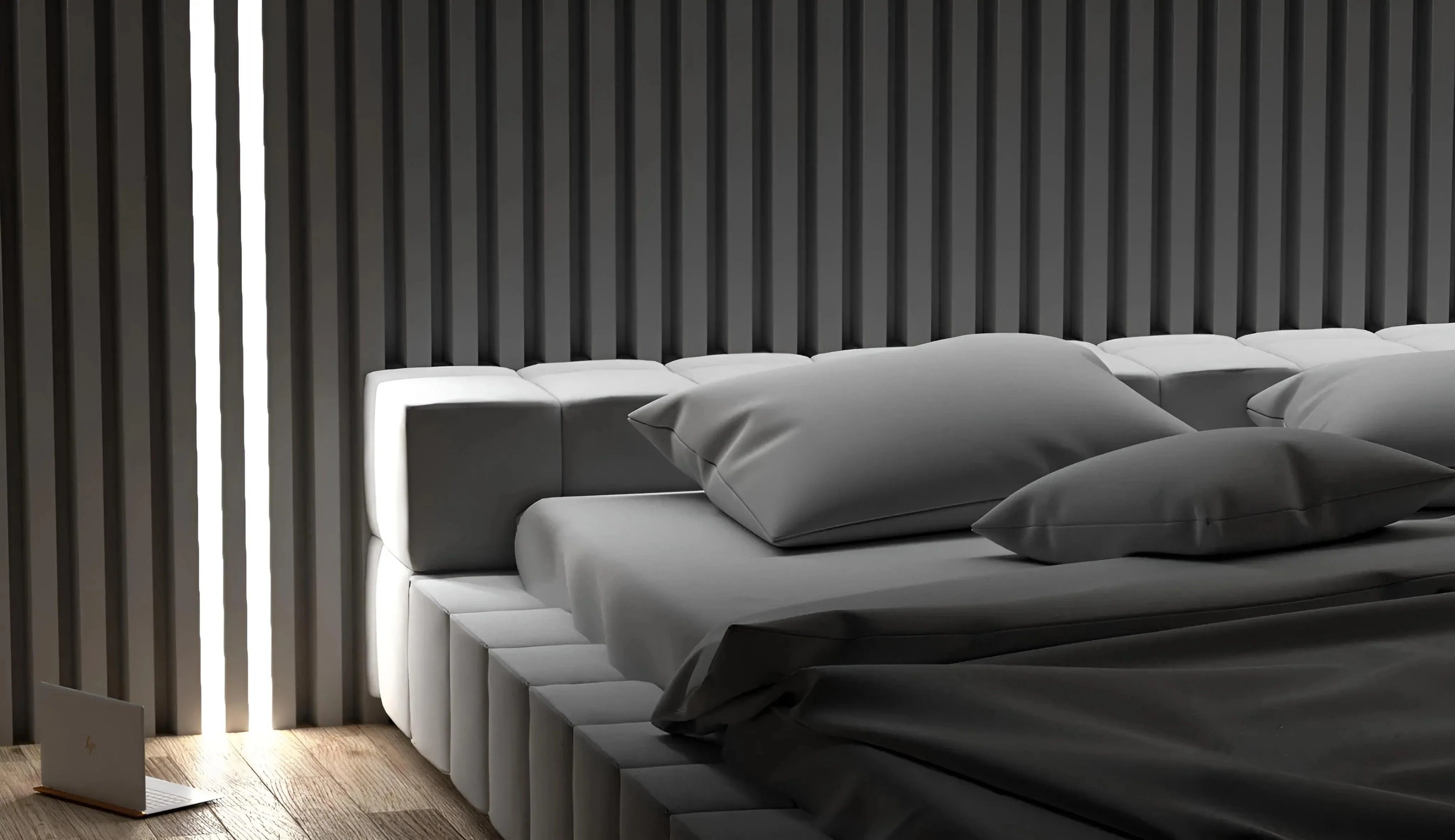 GYPSUM 3D WALL PANEL | LIGNEO + LED 0112