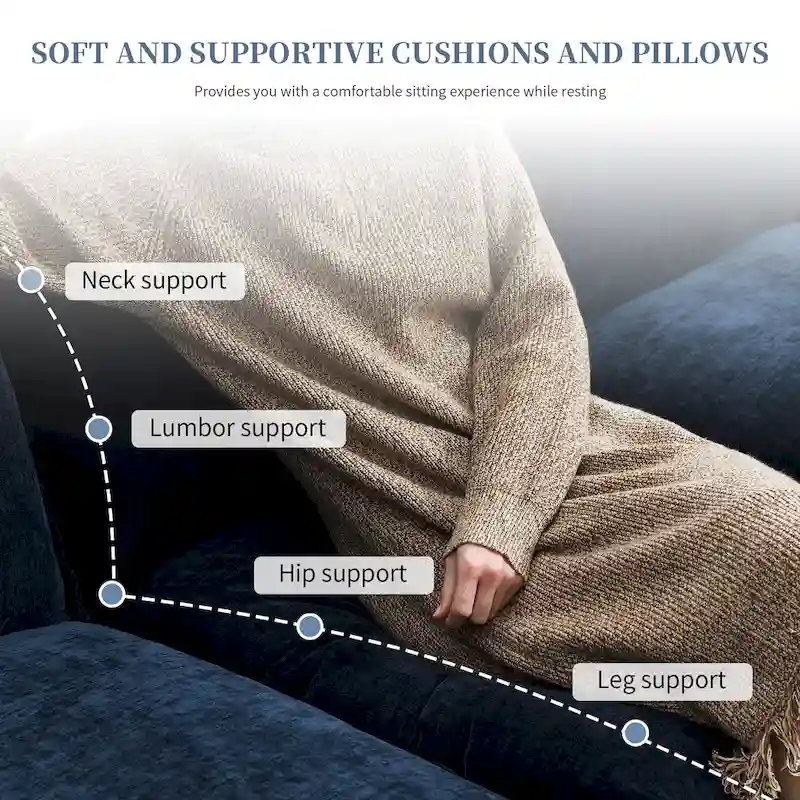 Modern 5-Seat L-Shaped Cloud Sleeper Sofa Couch with Chaise Lounge with Double Seat Cushions
