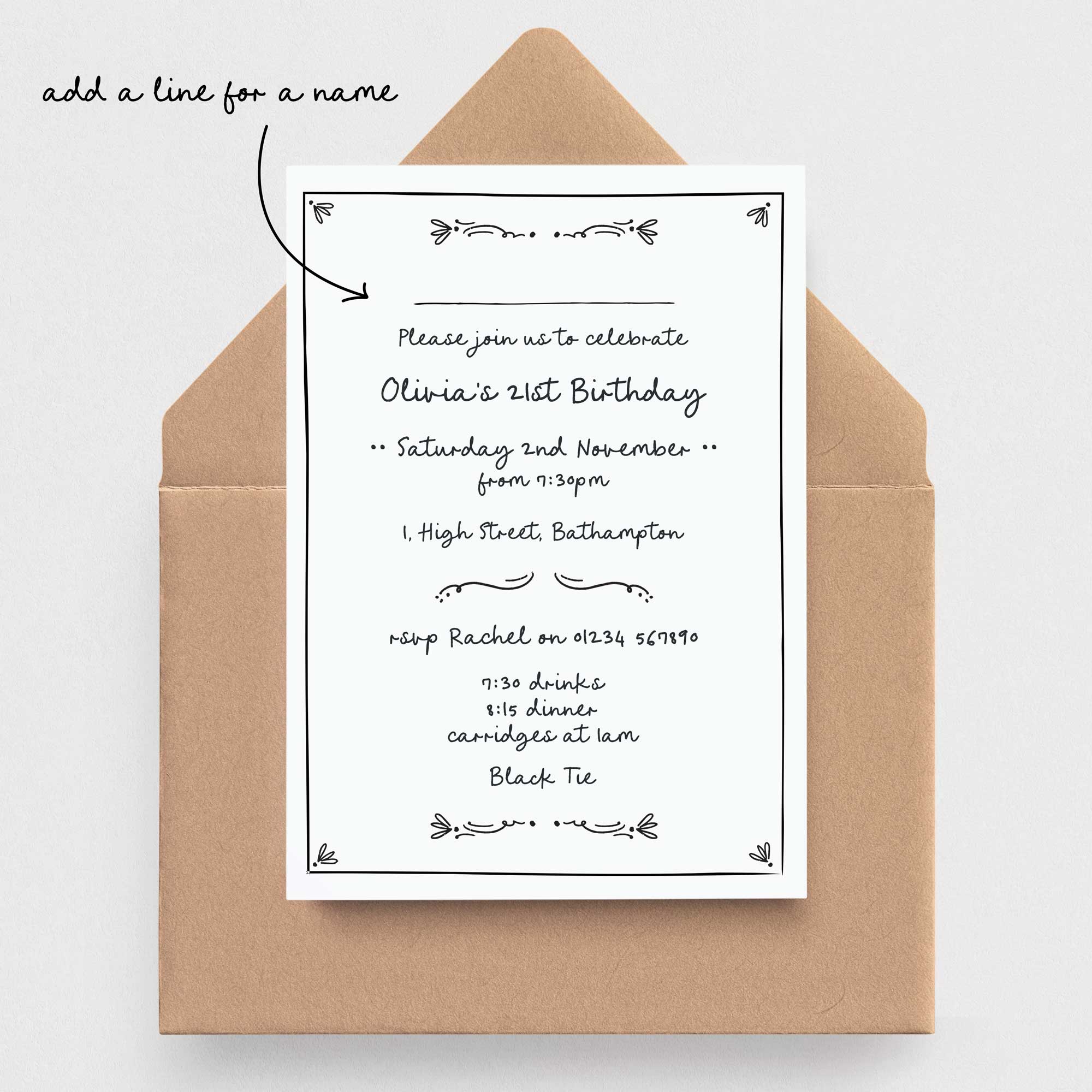 Handwritten Style Party Invitations