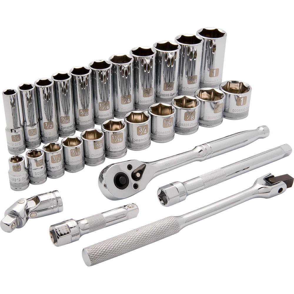 Dynamic D010009  ~  3/8 Inch Drive 27 Pc 6 Point Std/Deep Sae