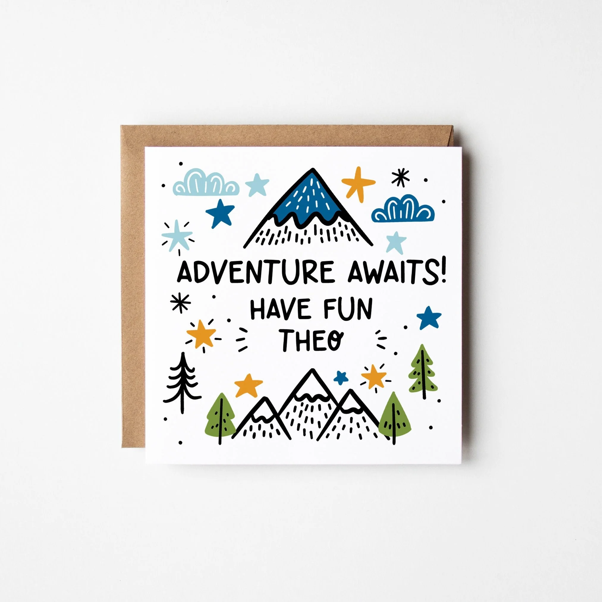 Adventure Awaits Card ? Personalised Travel Card for Adventurers ? Cute Bon Voyage Card ?