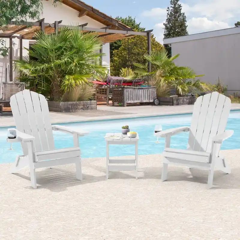 Bonosuki Set of 2 Folding Adirondack Chair Patio Fire Pit Chair