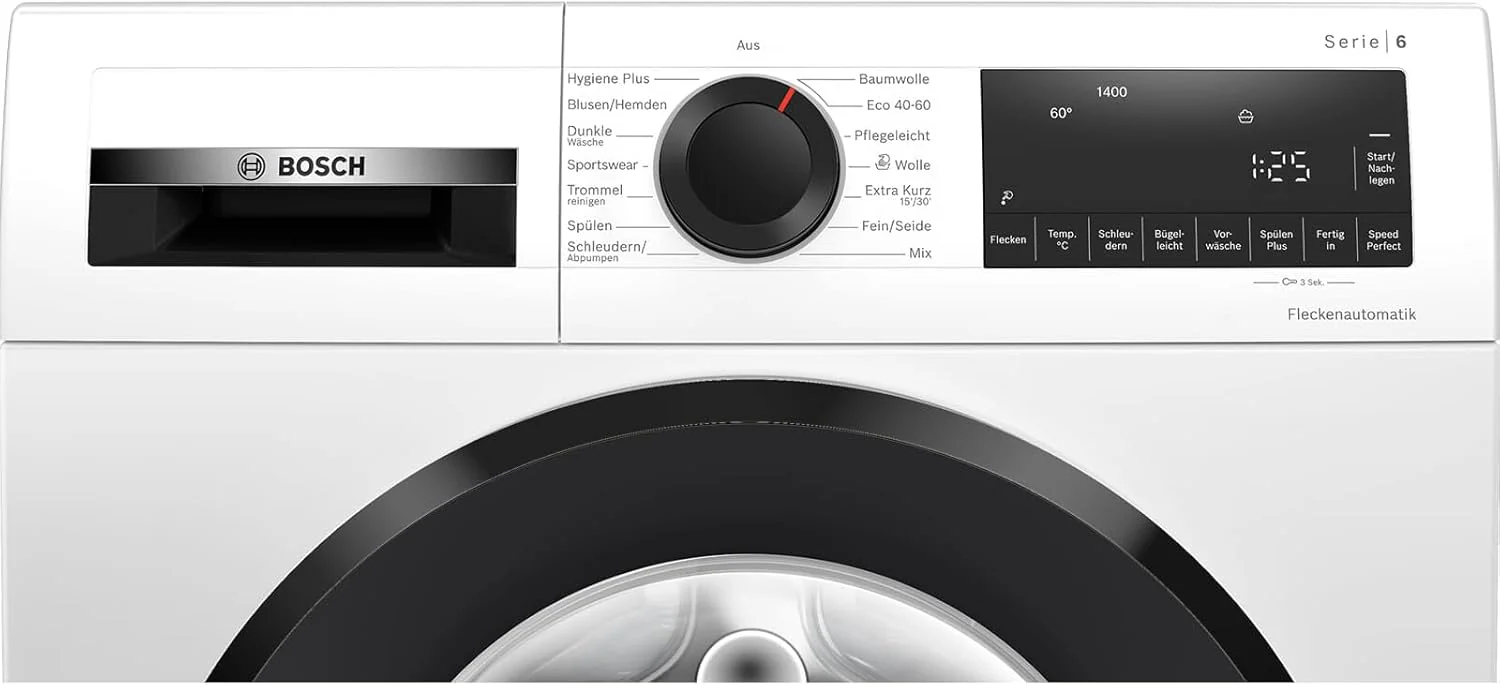 BOSCH WAN28127 Waschmaschine Serie 4, Frontlader mit 8kg Fassungsvermögen, 1400 UpM, Iron Assist, Active Water Plus, EcoSilence Drive, Speed Perfect, Weiß, 60cm