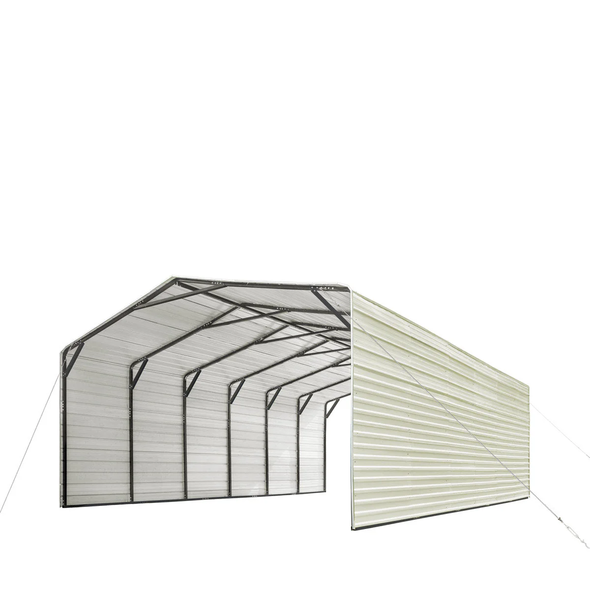2025 CP2030F 20' x 30' All-Steel Carport Shed With 10' Enclosed Sidewalls