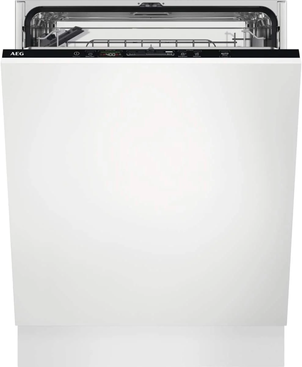 AEG FSB64907Z Integrated Dishwasher, 60 cm, 14 Place Settings, AirDry Drying, Satellite Sprinkler Arm, Glassware, 7 Programs, 3 Temperatures, 44 dB(A), 6000 Series, Class C
