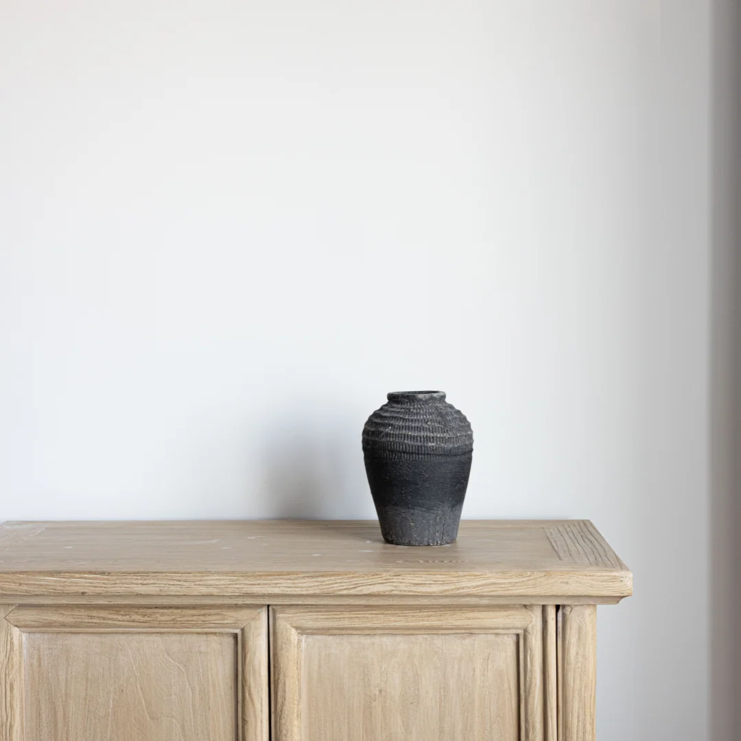 Charcoal Textured Ceramic Vase