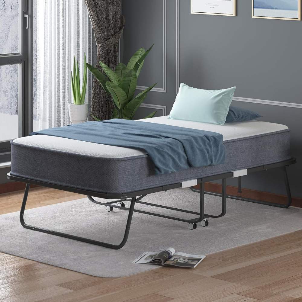 Folding Bed with 4 Inch Foam Mattress,75