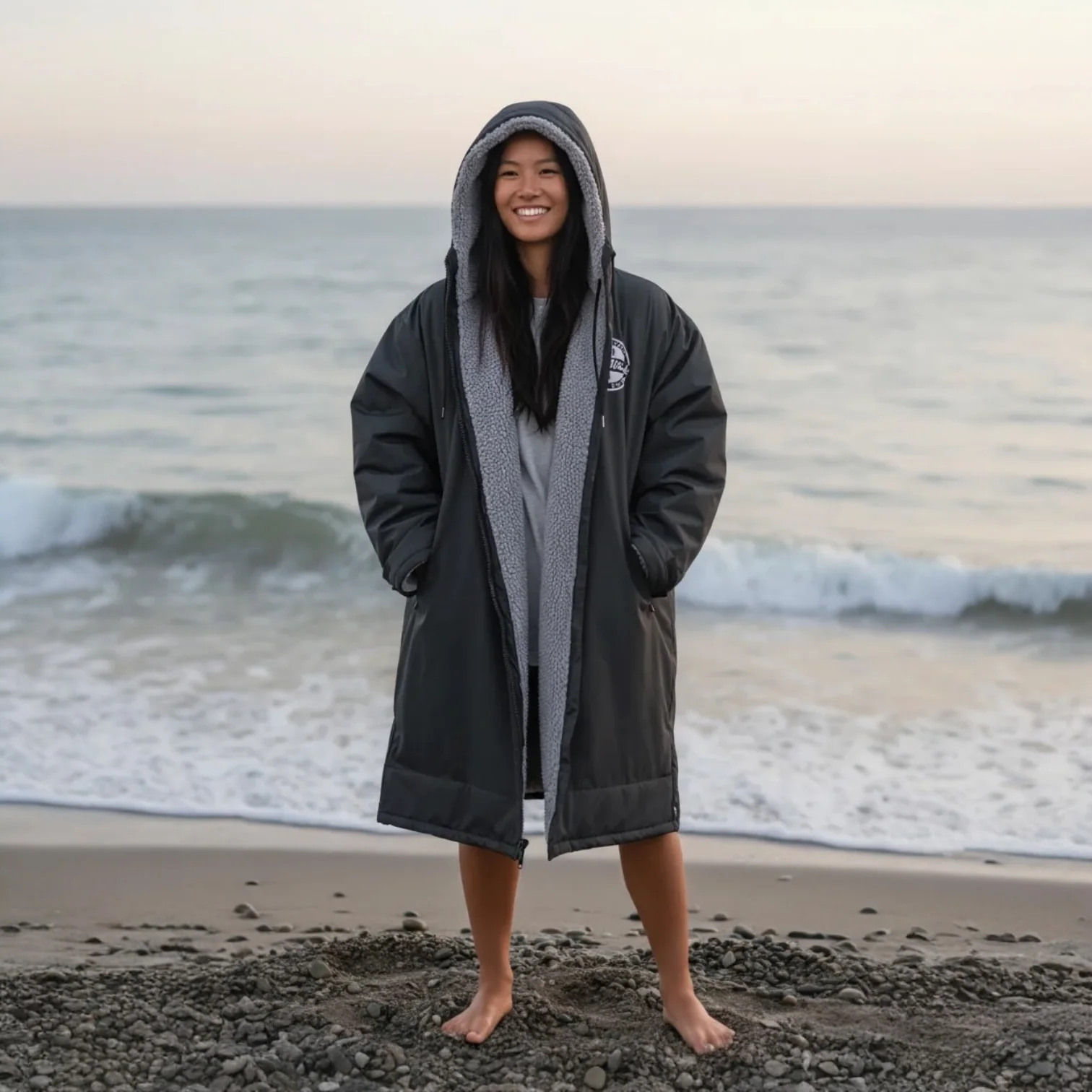 FREE BEANIE | Recycled Fleece Changing Robe “FatWrap�?| Waterproof |Beach | Swimming | Surfing | Coat