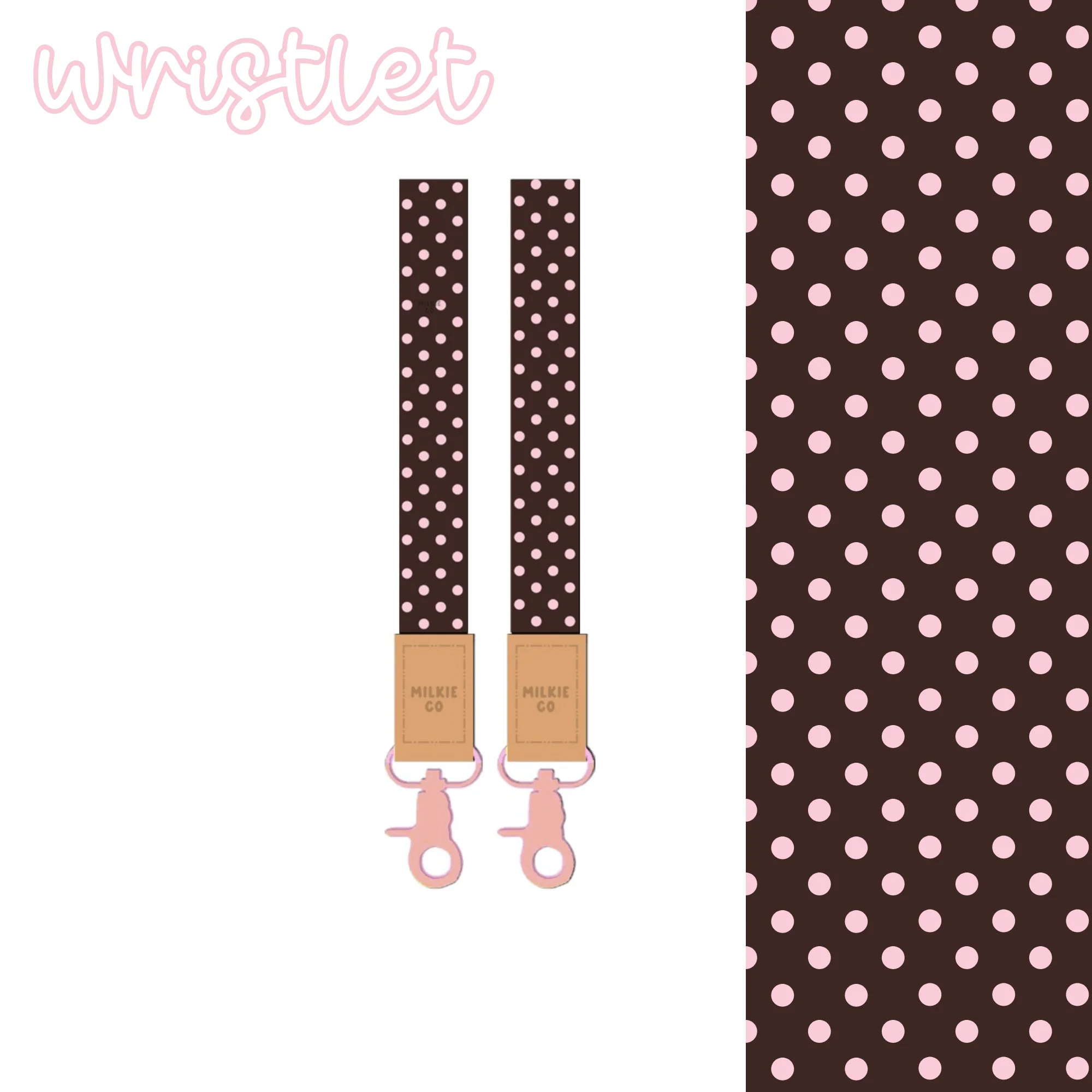 Peony Mocha Fabric Wristlet