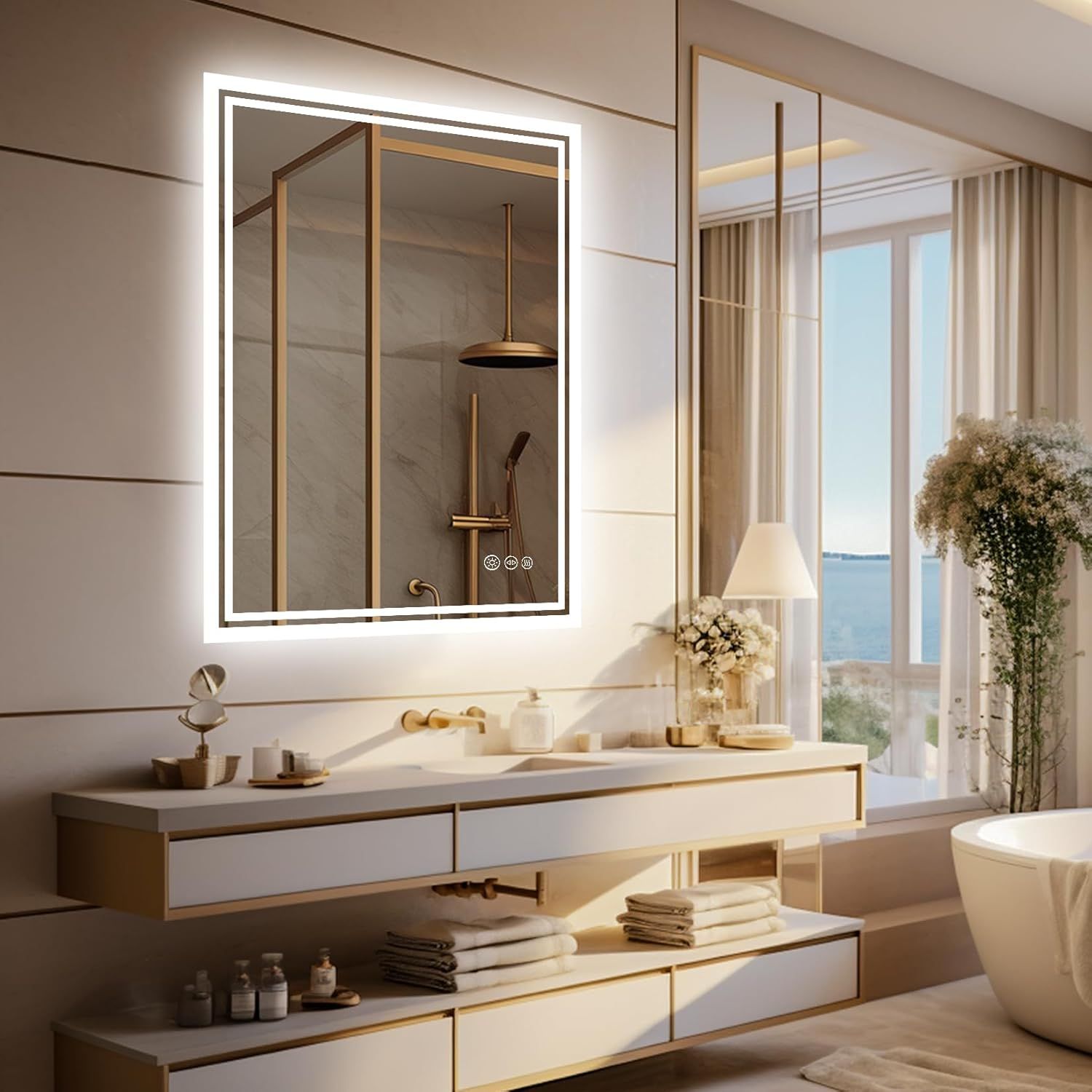 LUVODI LED Bathroom Mirror: 600x800mm Backlit Vanity with Touch Sensor and Demister