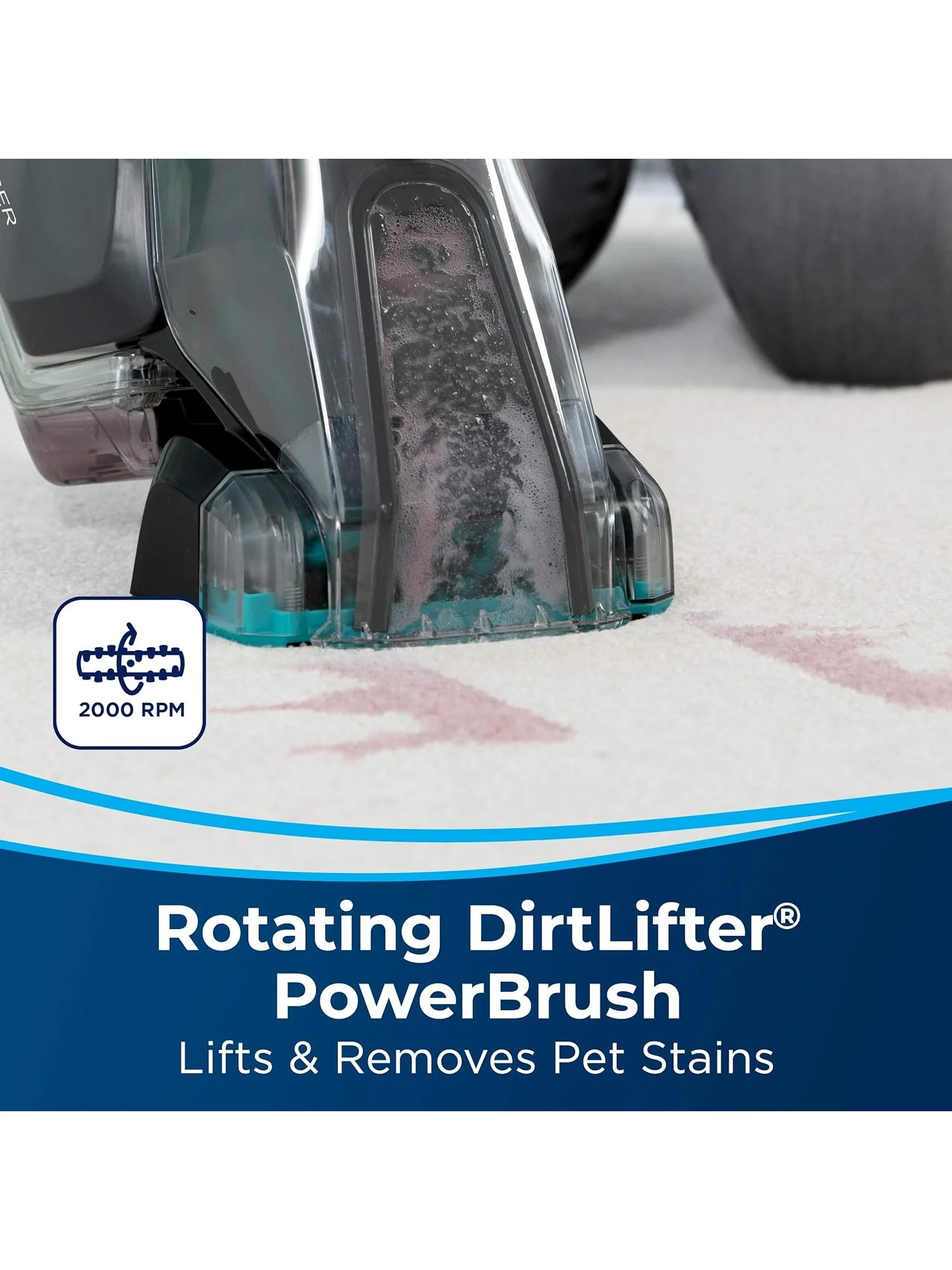 BISSELL Pet Stain Eraser PowerBrush, 20 min runtime, DirtLifter PowerBrush, Stationary Pet Tool,