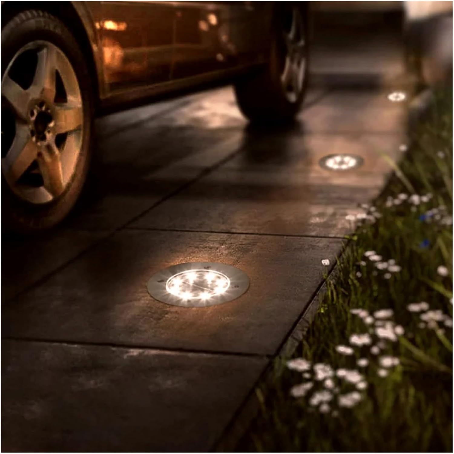 So LED-Deckleuchten, helle Außenwege, Strahler, energieeffiziente Untergrundlampen für Garten, IP65 wasserdicht, einfache Installation, weißes Licht, 4 Stück