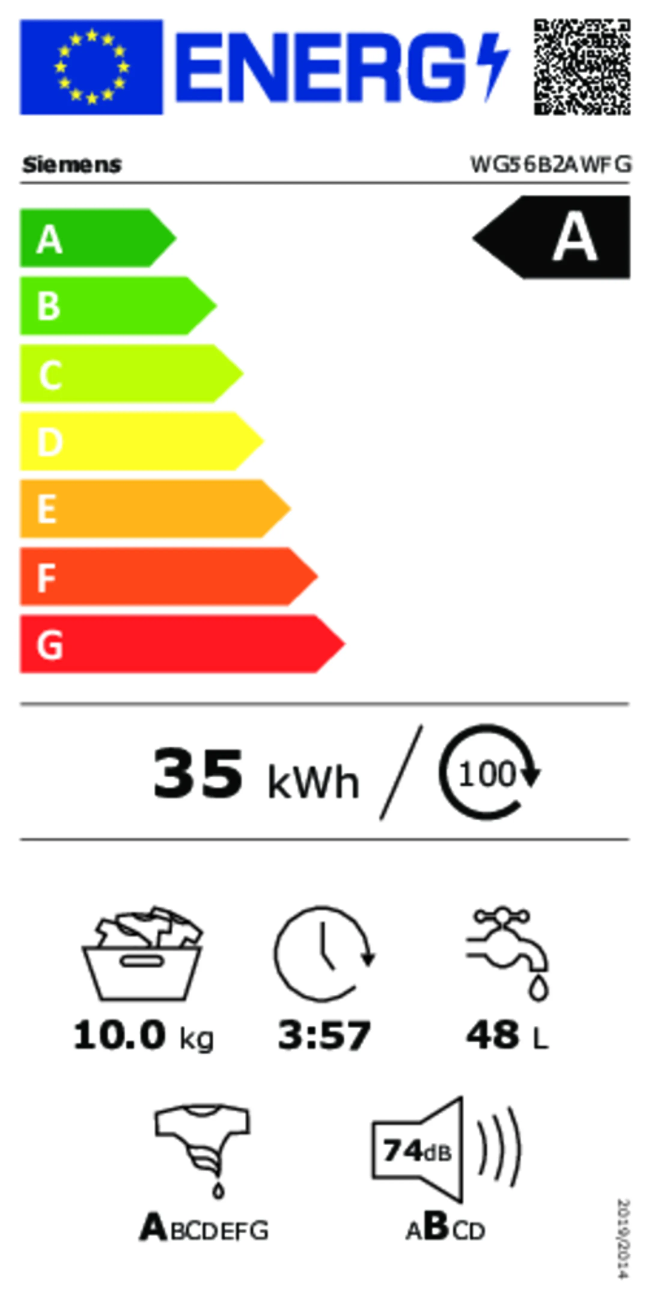 Siemens Wasmachine WG56B2AWFG iQ700 i-Dos 10 kg