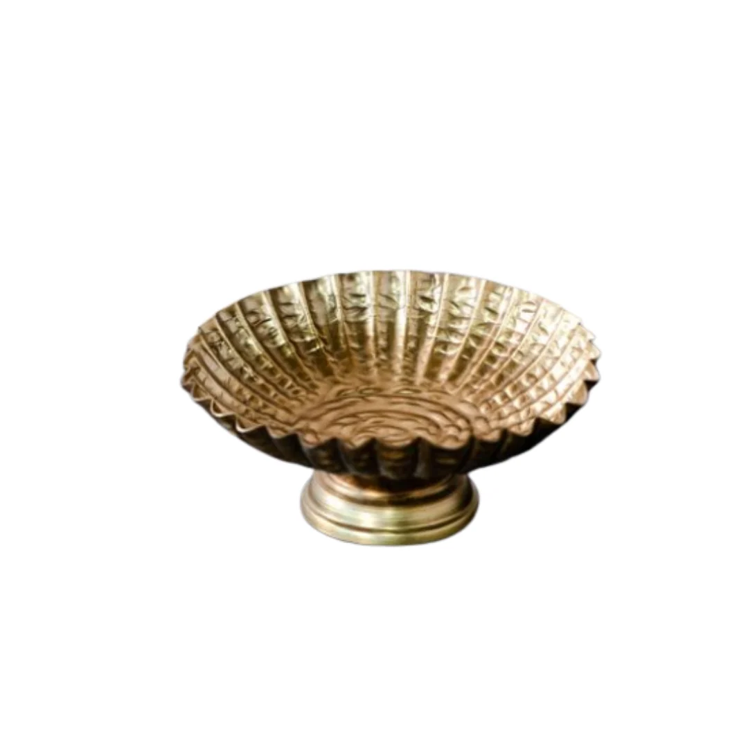 Brass Inspired Antique Fluted Dish