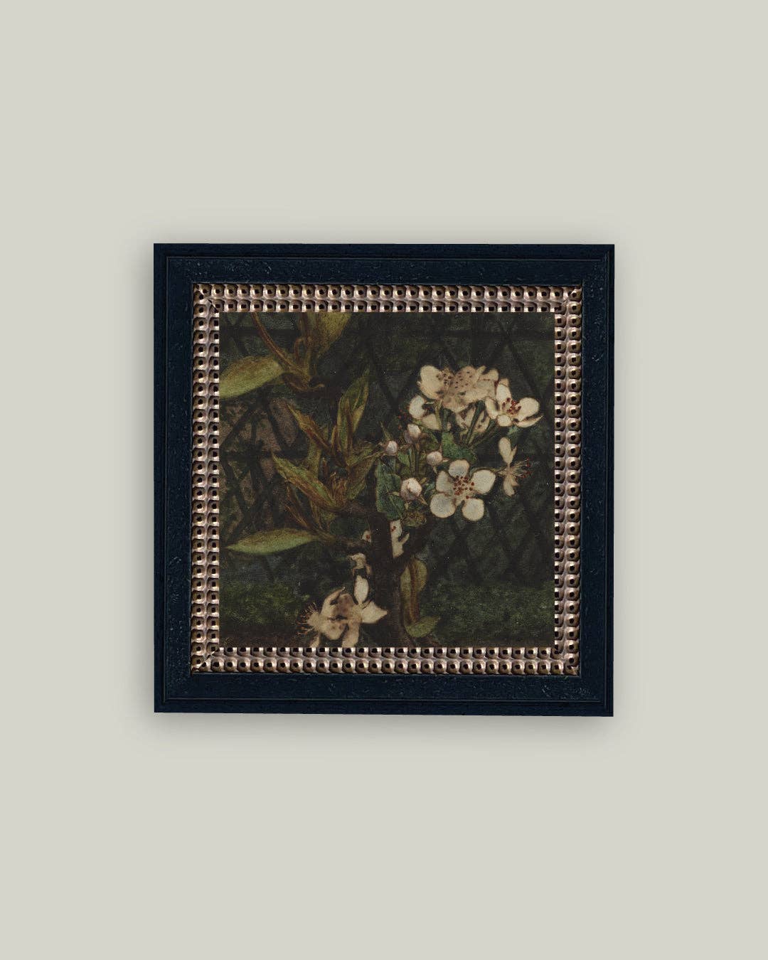 Dark Apple Blossoms Framed Antique Inspired Art