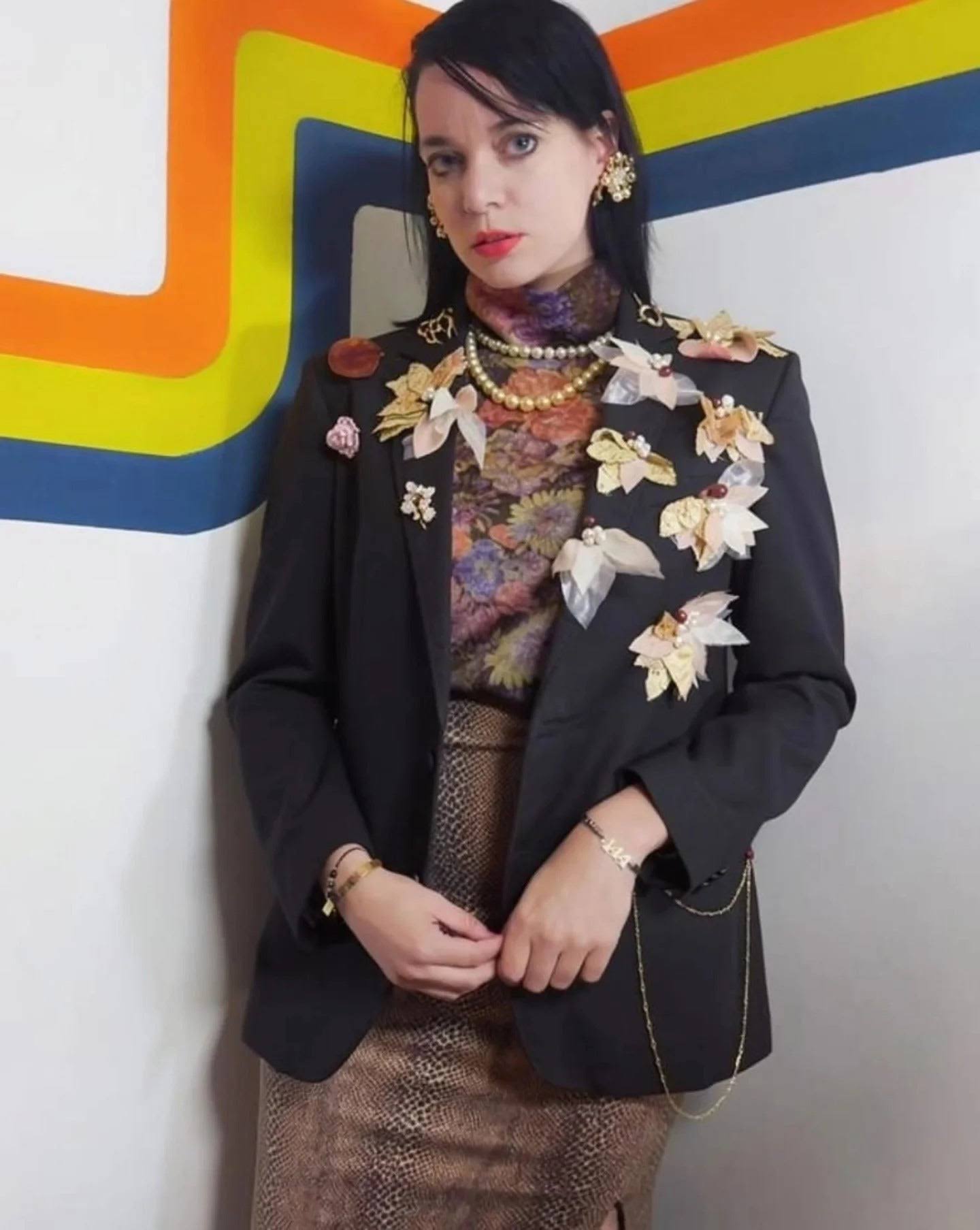 Real Vintage Tailored Floral Appliqué Blazer Jacket