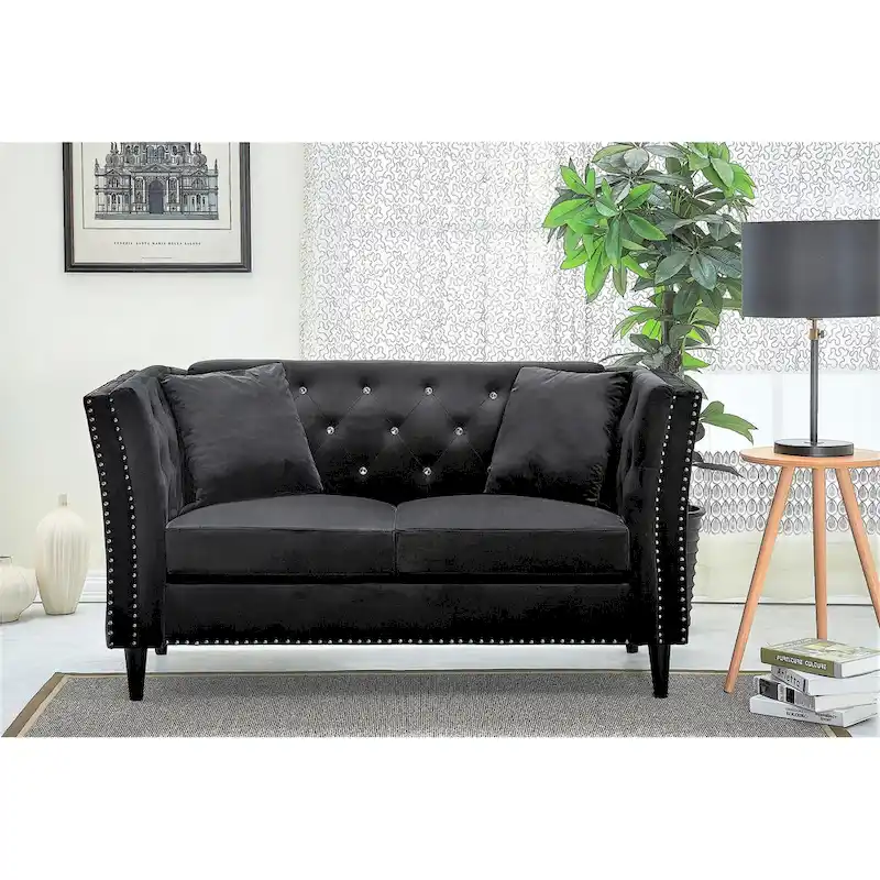 Gracewood Hollow Sukikim Velvet Loveseat
