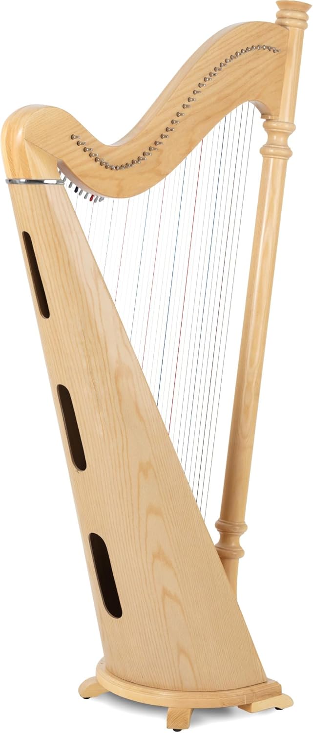 Classic Cantabile P-38 Hakenharfe - Einsteiger-Harfe mit 38 Saiten - In Es-Dur gestimmt - Mit Halbtonmechanik - Aus Esche, Buche und Fichte gefertigt - Tasche und 2 Stimmschlüssel - Höhe: 152 cm