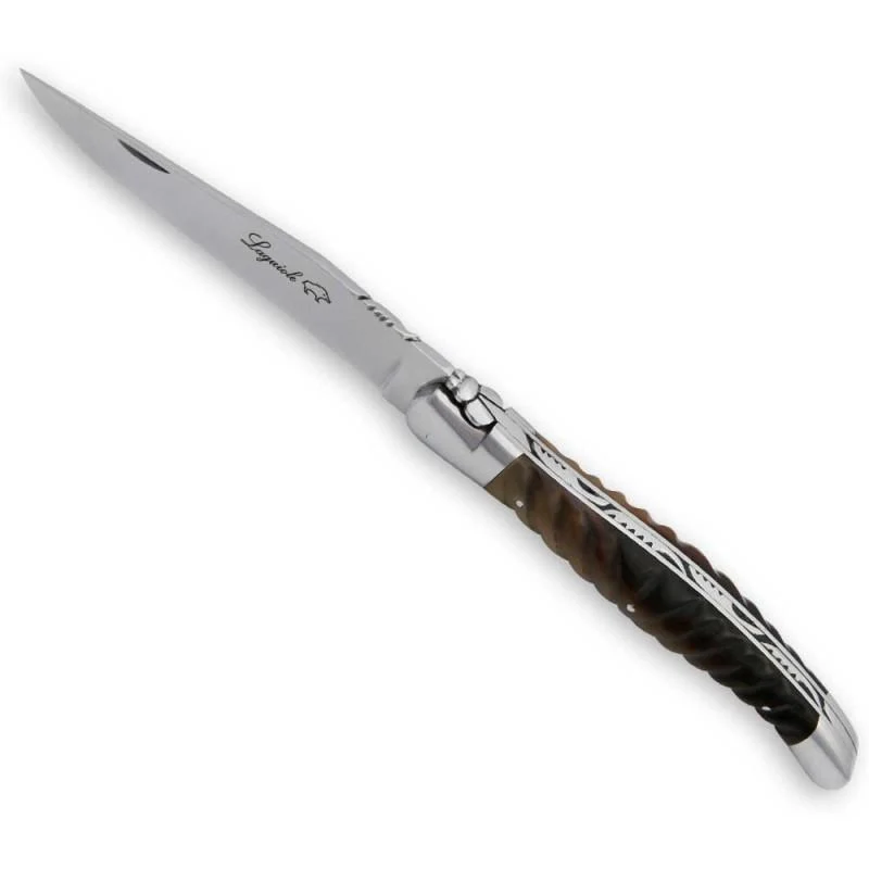 Laguiole Twisted Knife Light Horn Handle