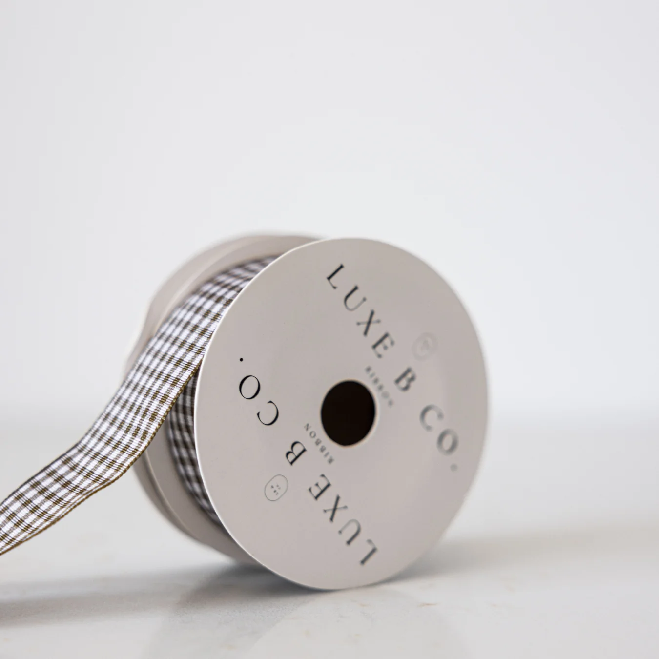 Gingham Olive Ribbon