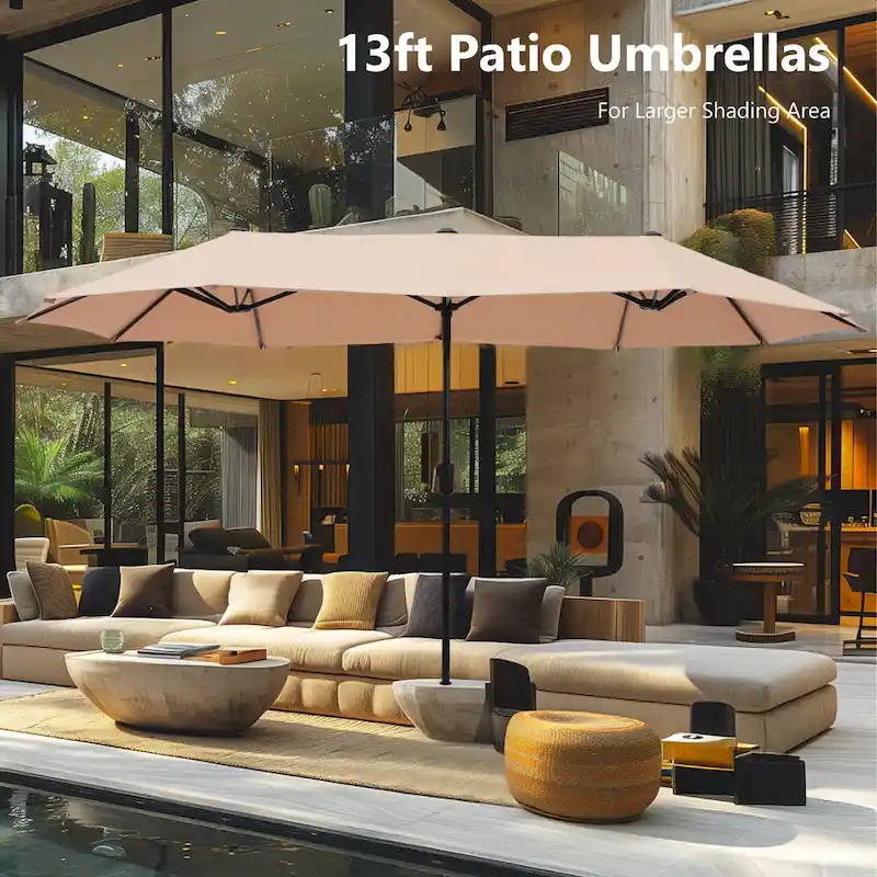 7/8-Piece Patio Dining Set including 60x38 Slatted Metal Table with 1.56 Umbrella Hole and 6 Spring Motion Chairs