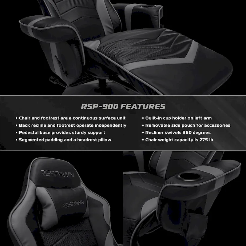 Gaming Recliner - Reclining Gaming Chair with Footrest