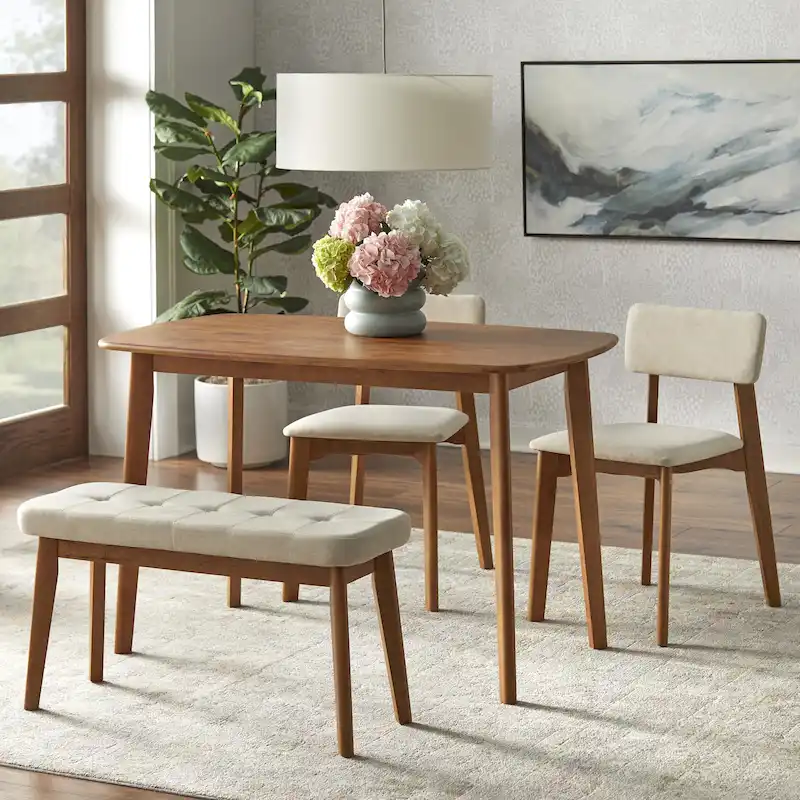 Simple Living 4-Piece Nettie Solid Wood Dining Set