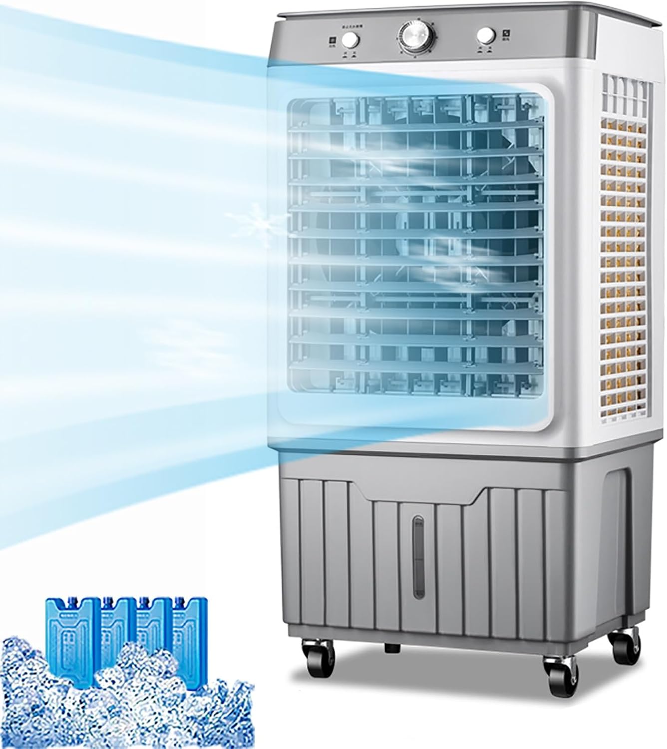 Verdunstungsluftkühler Ventilator - Heim & Gewerbe eiskalter Luftventilator Kühler zur Kühlung, Verdunstungskühler für Büro- & Lagerkühlung
