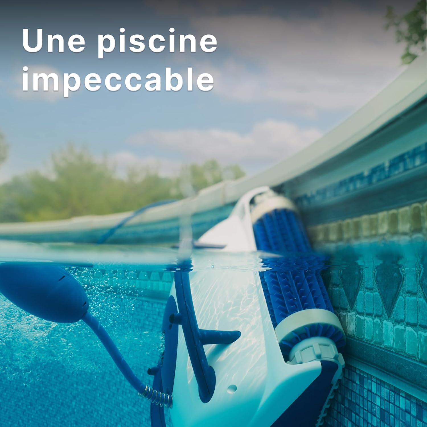 Dolphin Pool UP Robot Nettoyeur électrique avec Fil pour Piscines Hors-Sol jusqu'à 8 mètres de Longueur - Nettoyage des parois - Économie d'énergie