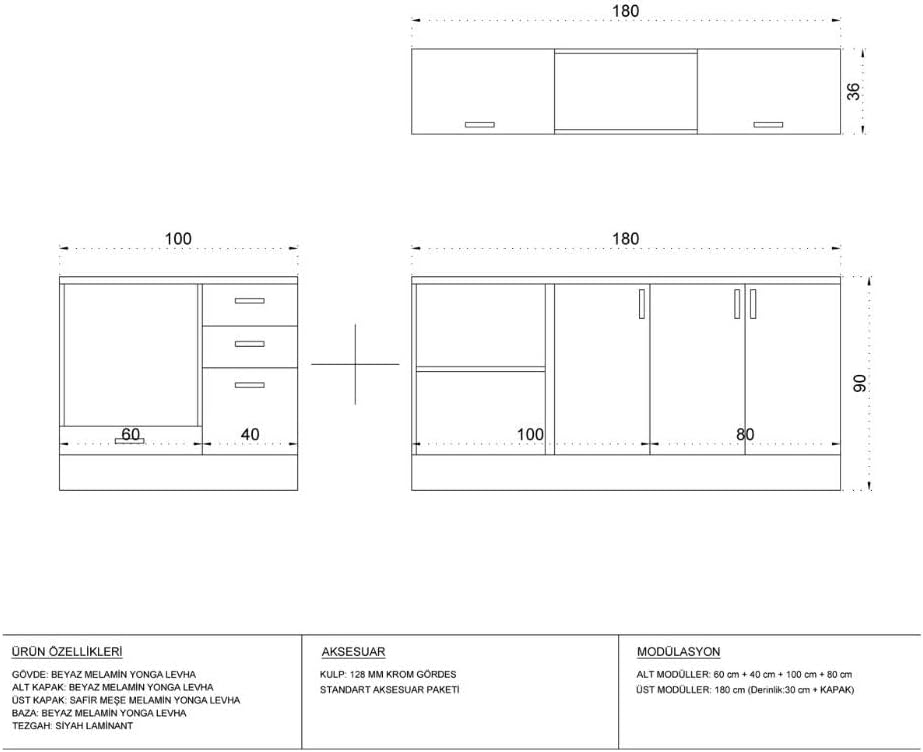 Cucina angolare reversibile con elettrodomestici colore bianco 180x160 cm - Letty