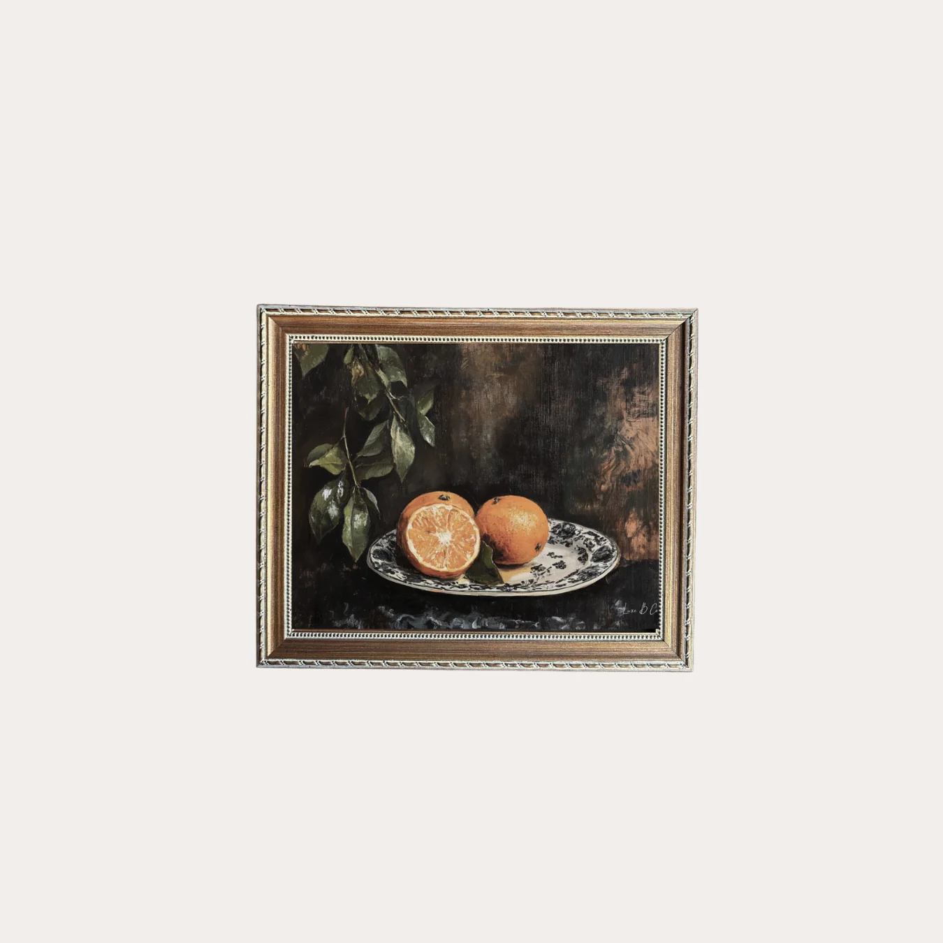 Vintage Mandarin | French Country Brass Inspired Gold Framed Art