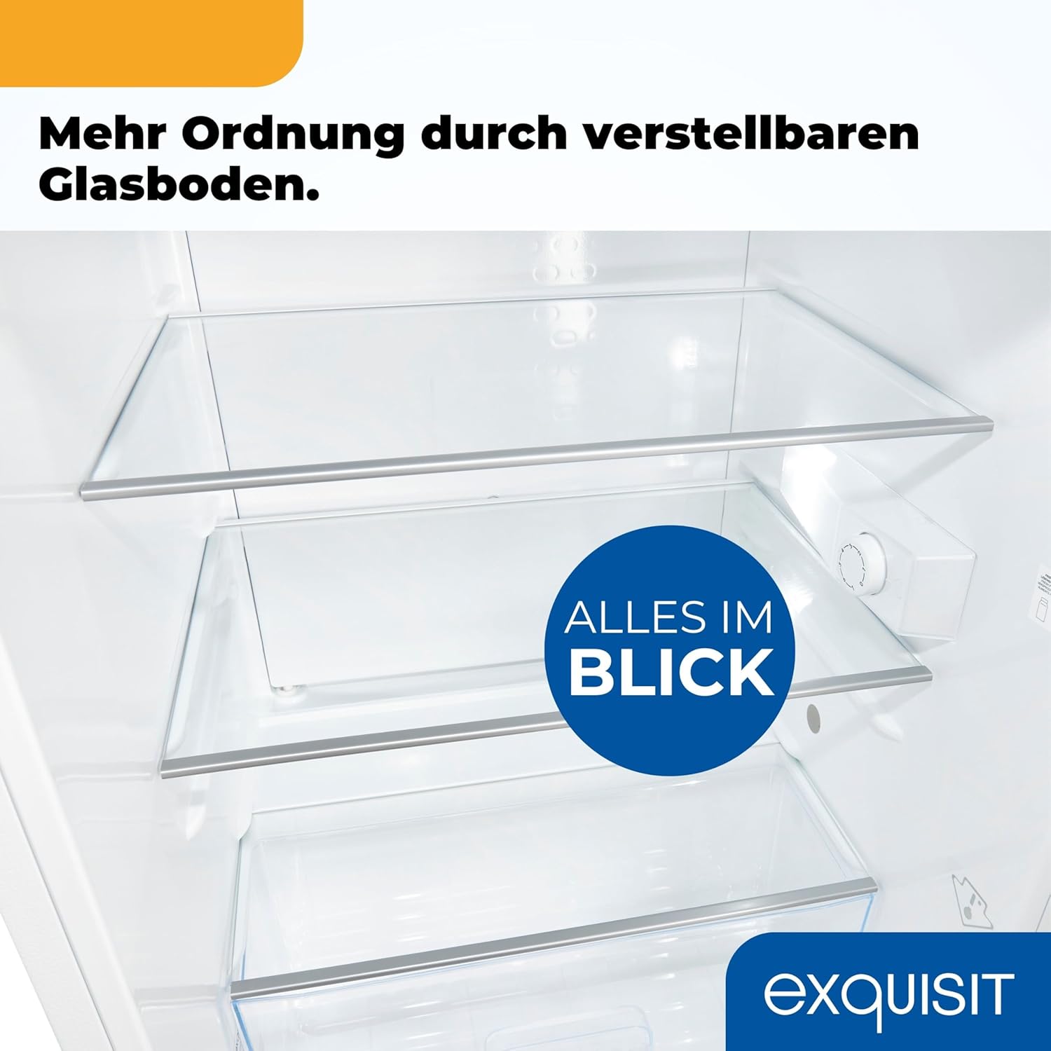 Exquisit Kühlschrank ohne Gefrierfach, 133 Liter, Vollraumkühlschrank freistehend, Türanschlag Wechselbar, KS516-V-H-010E weiss