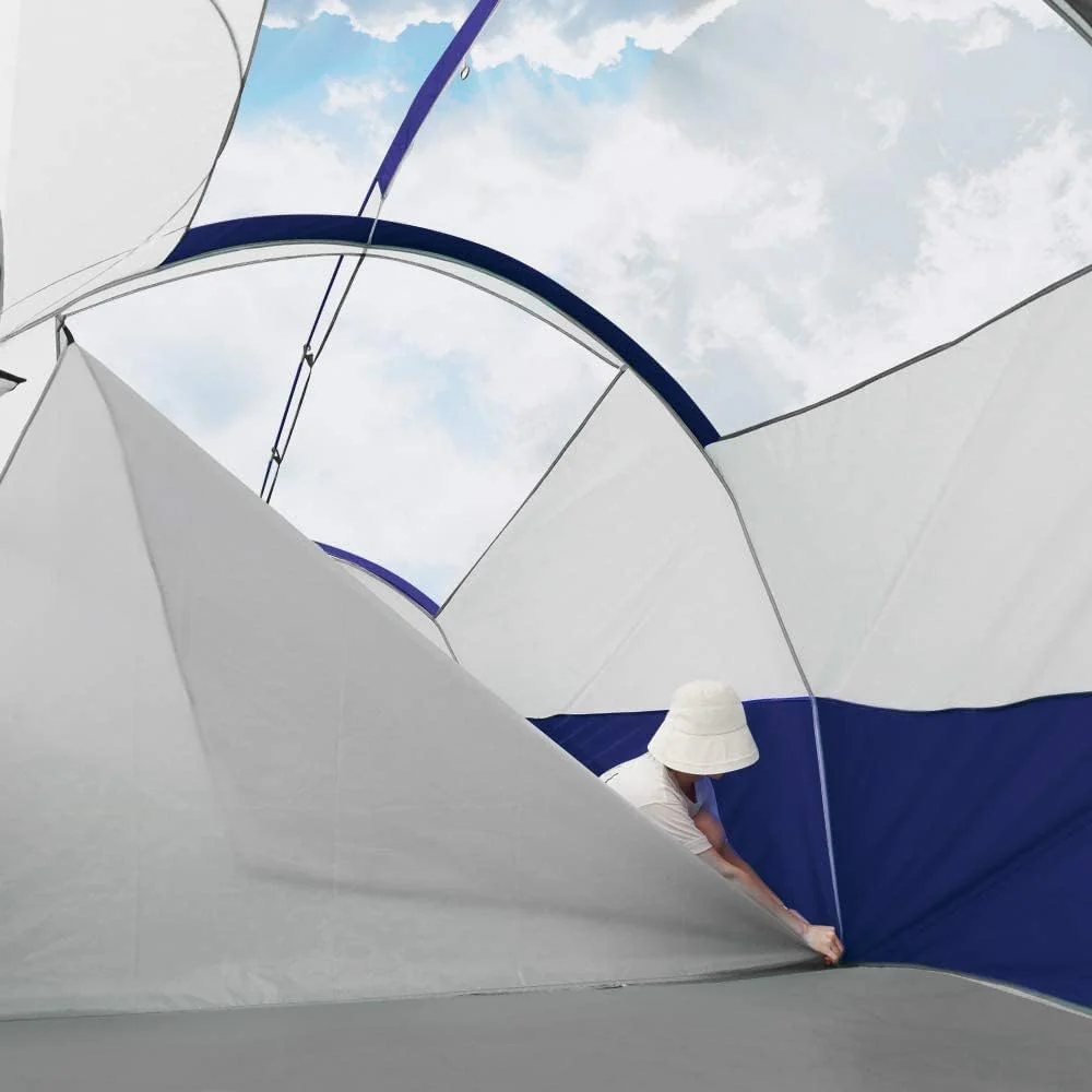 CAMPROS CP Tent 12-Person-Camping-Tents,3 Room Family Tents,Waterproof Windproof Family Tent with Top Rainfly,6 Large Mesh Windows,Double Layer,Easy Set Up, Portable with Carry Bag-20' x 9' x 72