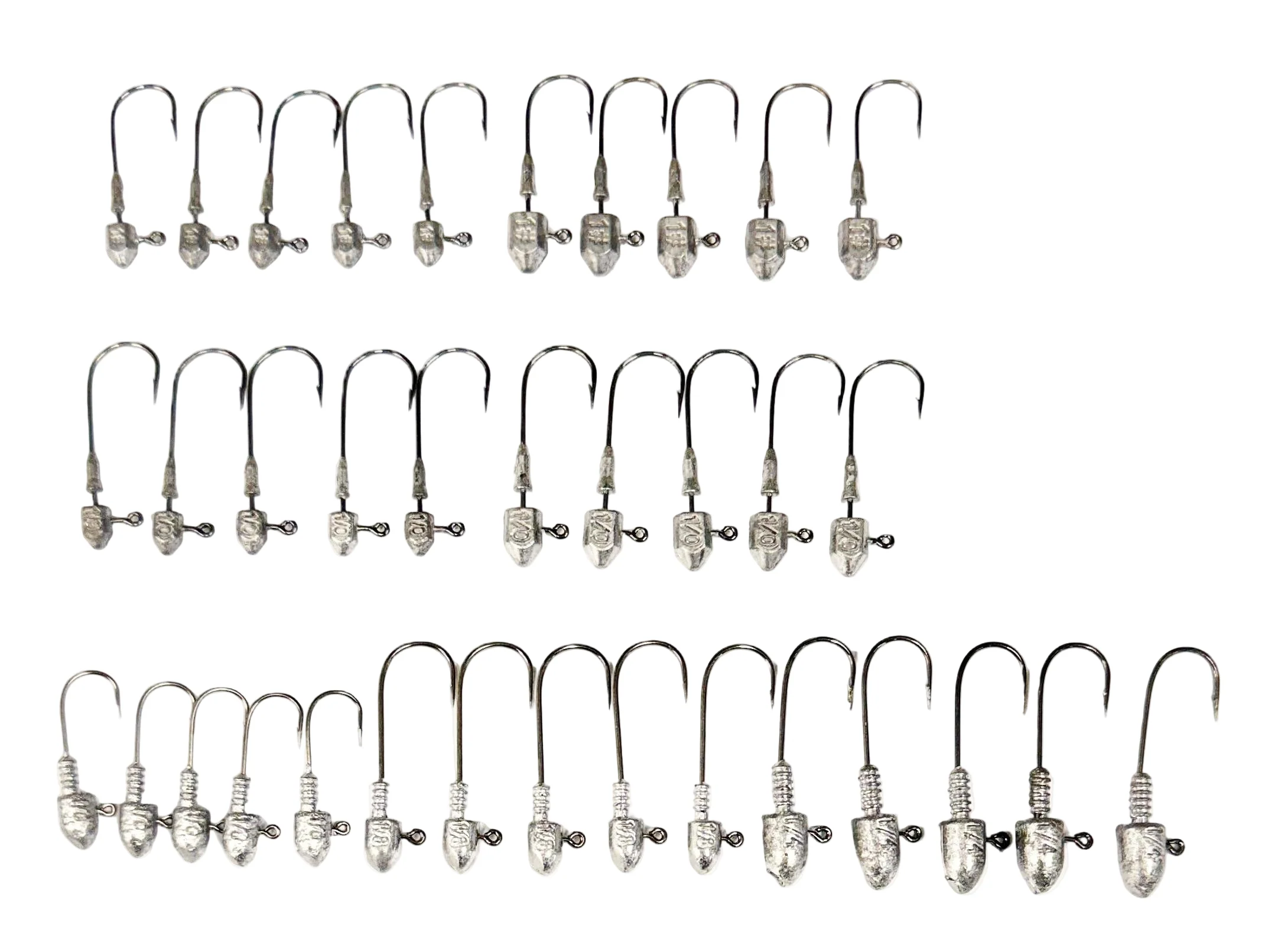 MasterPro River & Estuary Jig Head Kit �?35pcs Ball & Chisel Point Jigheads, 1/16oz�?/4oz, Hook Sizes #2 to 2/0 | Free Soft Plastic Worms At $10